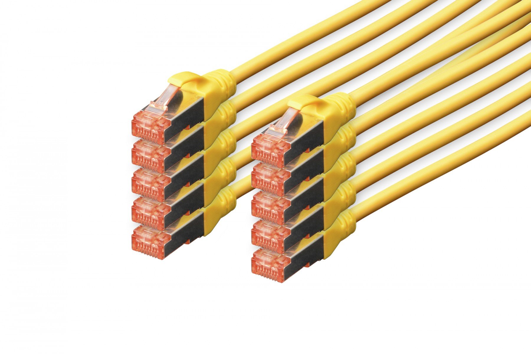 DIGITUS CAT 6 S-FTP patch cord, Cu, LSZH AWG 27/7, length 0.5 m, 10 pieces, color yellow (DK-1644-005-Y-10) DIGITUS CAT 6 S-FTP patch cord, Cu, LSZH AWG 27/7, length 0.5 m, 10 pieces, color yellow (DK-1644-005-Y-10)