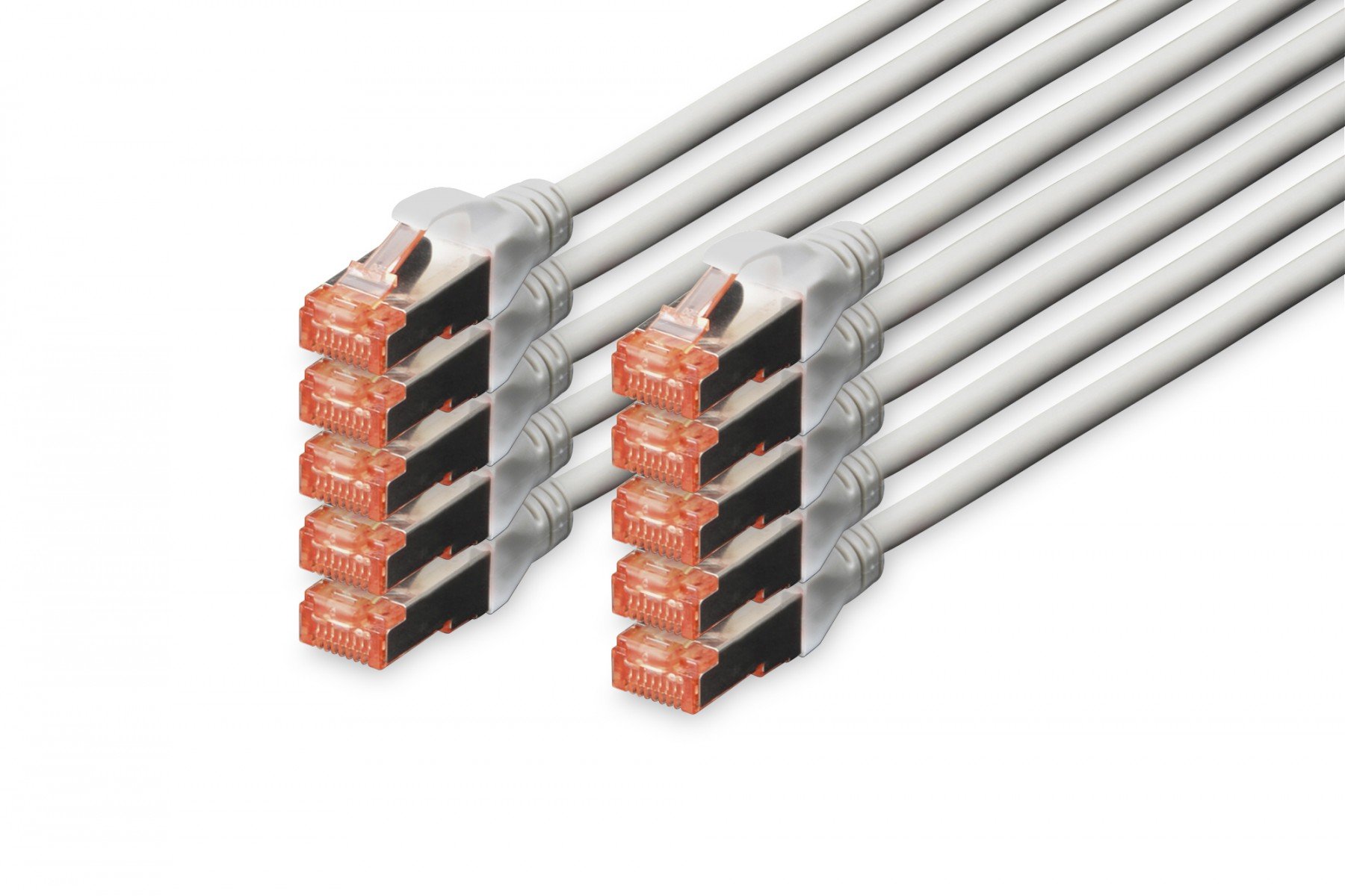 DIGITUS CAT 6 S-FTP patch cord, Cu, LSZH AWG 27/7, length 1 m, 10 pieces, color grey (DK-1644-010-10) DIGITUS CAT 6 S-FTP patch cord, Cu, LSZH AWG 27/7, length 1 m, 10 pieces, color grey (DK-1644-010-10)