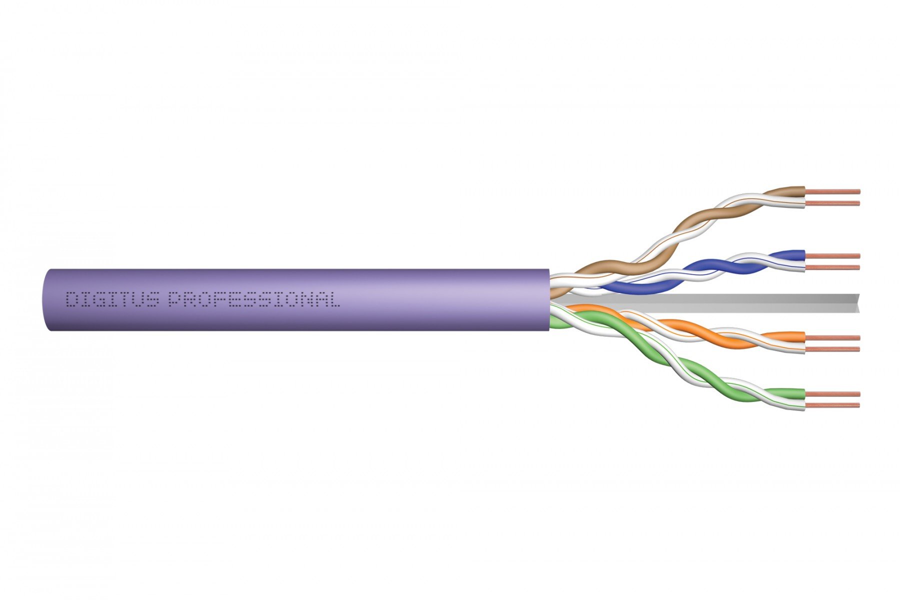 DIGITUS CAT 6 U-UTP installation cable, 250 MHz Eca (LSZH-1), AWG 23/1, 305 m paper box, sx, purple (DK-1613-VH-305) DIGITUS CAT 6 U-UTP installation cable, 250 MHz Eca (LSZH-1), AWG 23/1, 305 m paper box, sx, purple (DK-1613-VH-305)