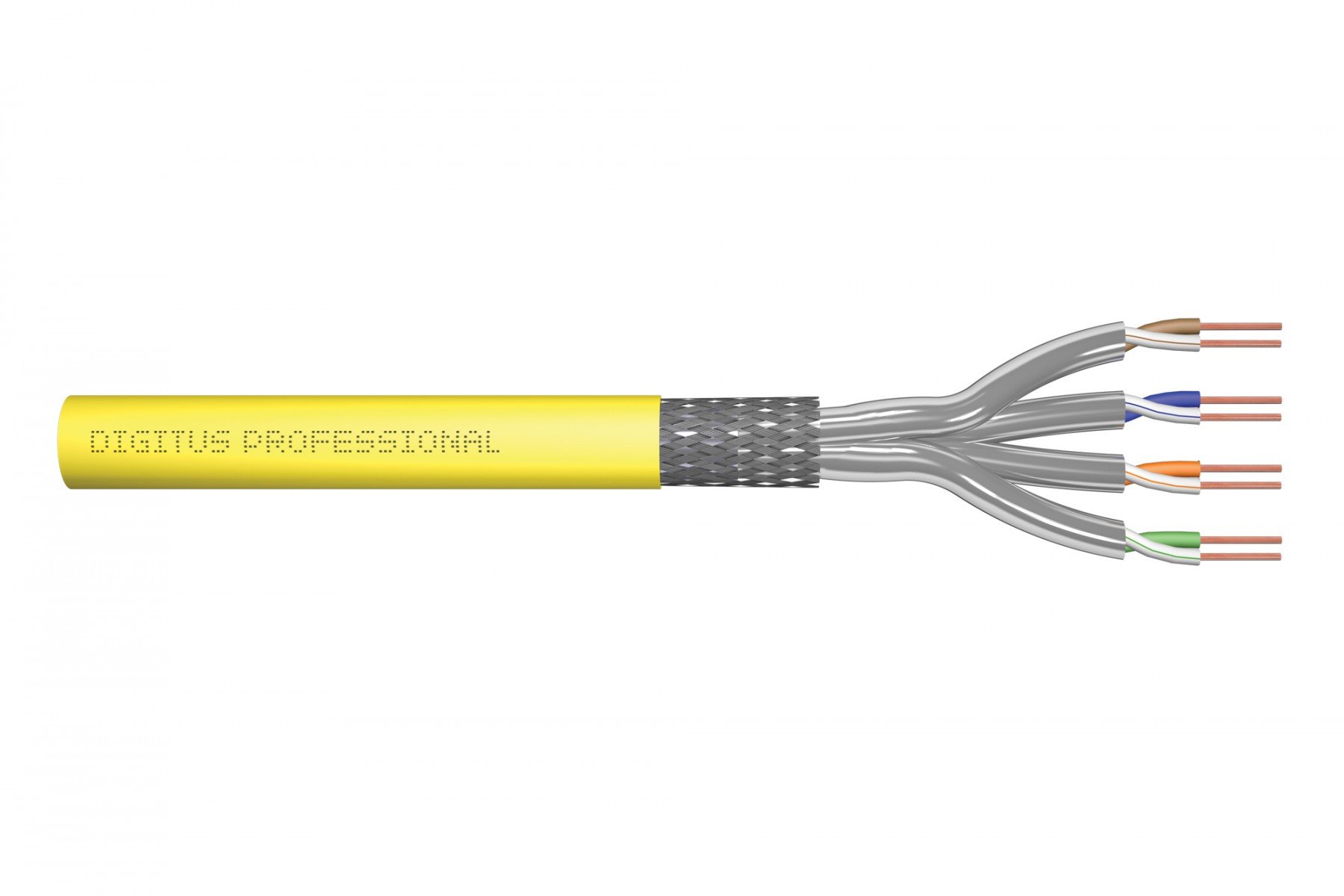 DIGITUS CAT 7A S-FTP installation cable, 1500 MHz Dca, AWG 22/1, 100 m ring, SX, yellow (DK-1743-A-VH-1) DIGITUS CAT 7A S-FTP installation cable, 1500 MHz Dca, AWG 22/1, 100 m ring, SX, yellow (DK-1743-A-VH-1)