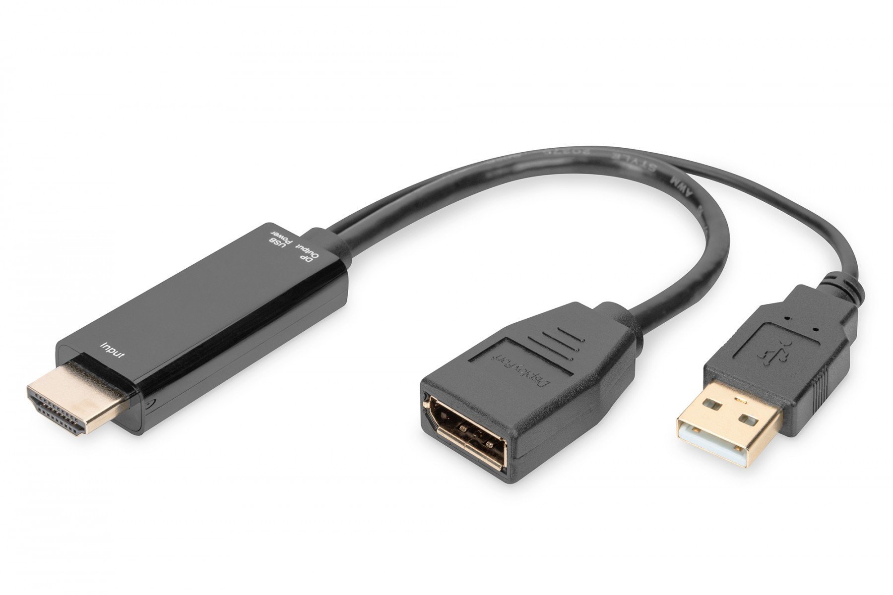 DIGITUS HDMI M to DP F with external Power 4K@30Hz. 0,2 m Black (AK-330101-002-S) DIGITUS HDMI M to DP F with external Power 4K@30Hz. 0,2 m Black (AK-330101-002-S)