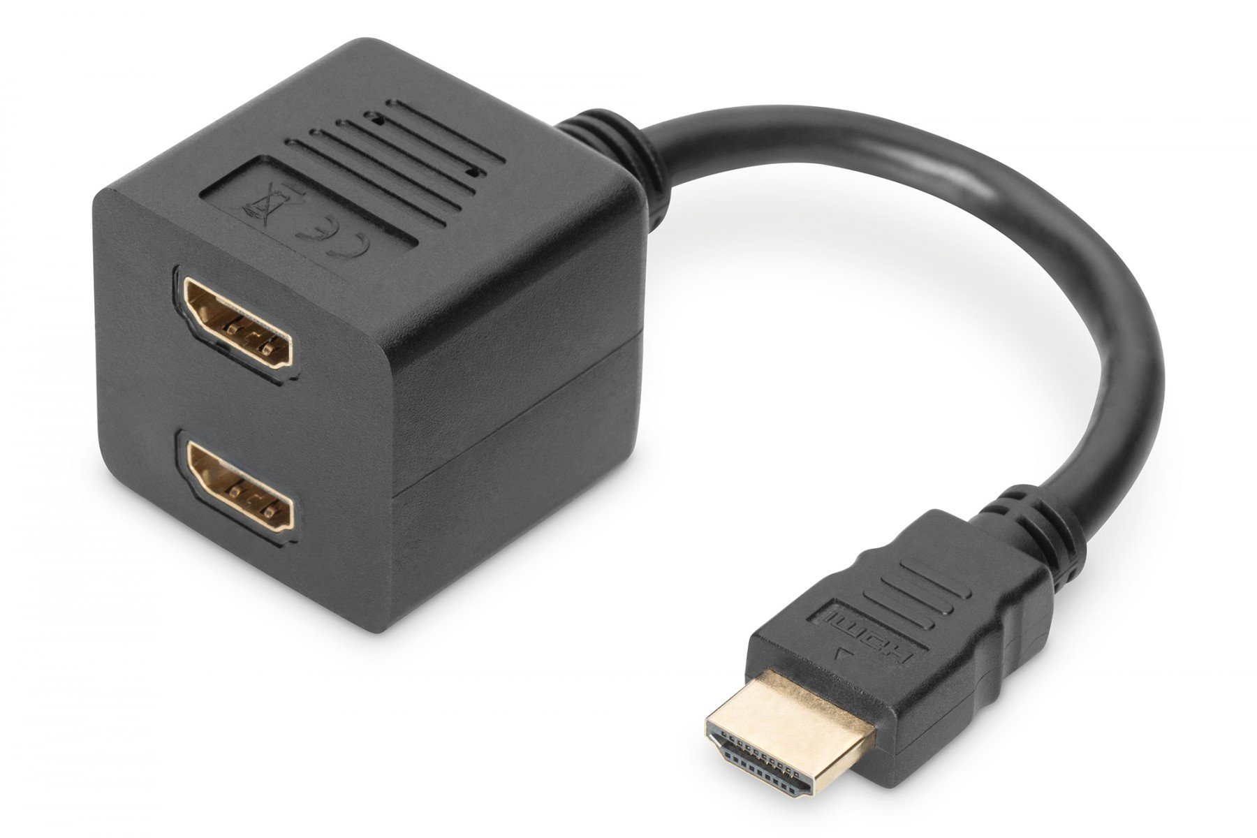 DIGITUS HDMI Y-splitter cable, type A -2xtype A M/F, 0.2m, passiv, Full HD, gold, bl (AK-330400-002-S) DIGITUS HDMI Y-splitter cable, type A -2xtype A M/F, 0.2m, passiv, Full HD, gold, bl (AK-330400-002-S)