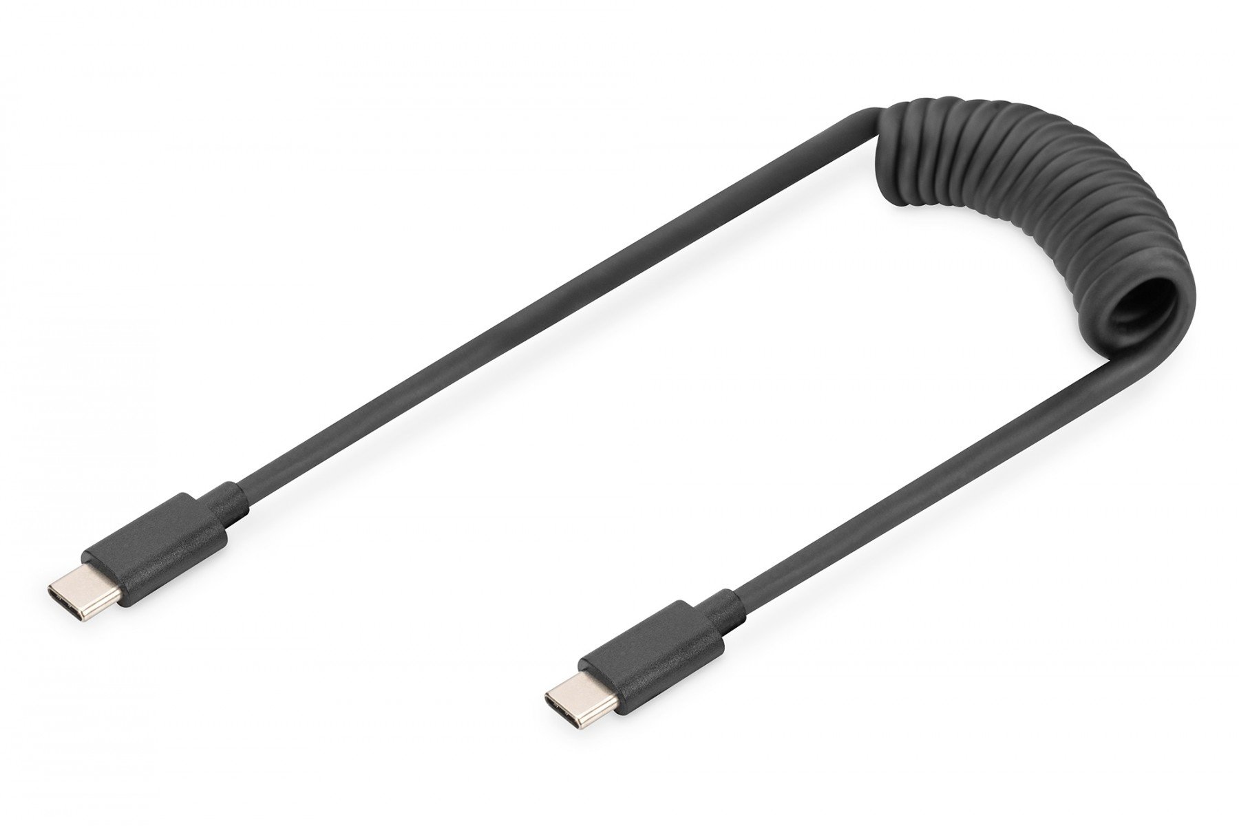 DIGITUS USB - Type C to USB - Type C Spring cable, TPU USB 2.0, PD60W Max; 1m (AK-300431-006-S) DIGITUS USB - Type C to USB - Type C Spring cable, TPU USB 2.0, PD60W Max; 1m (AK-300431-006-S)
