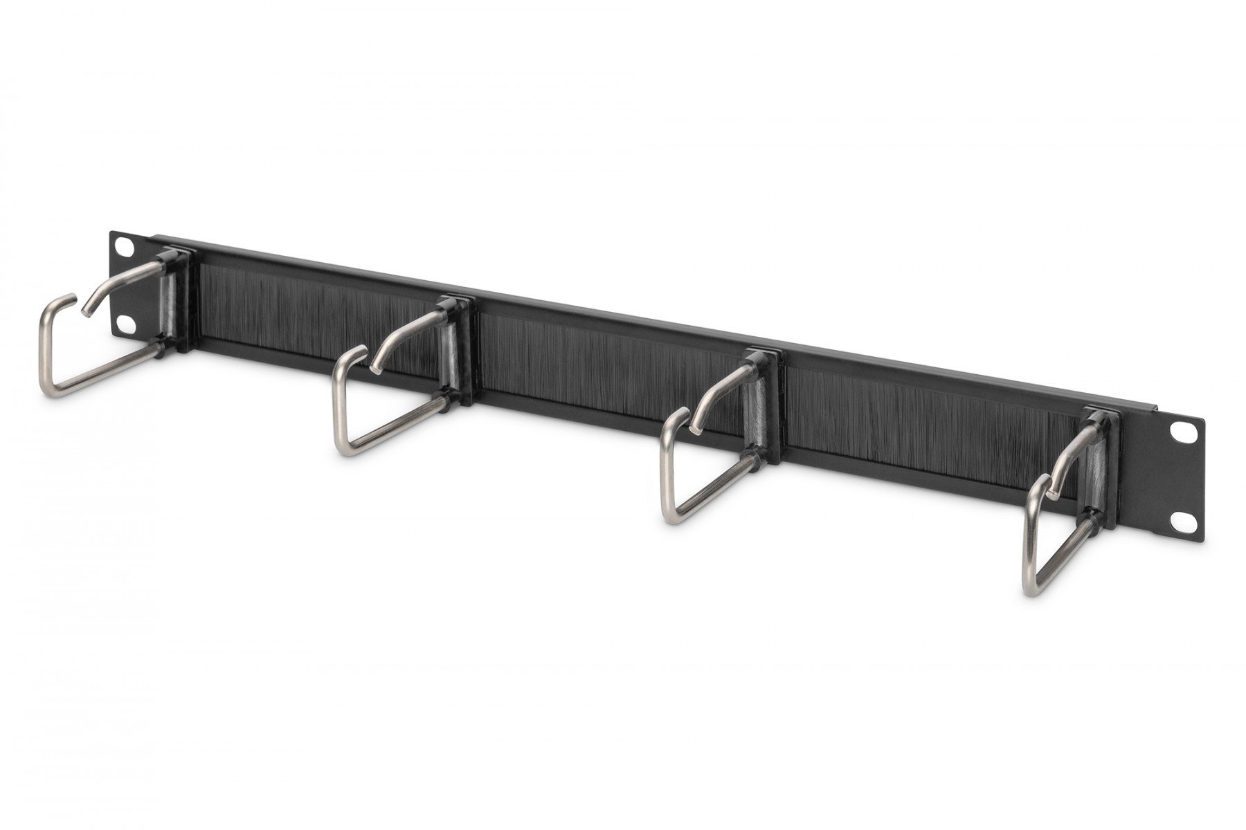 DIGITUS 1U cable management panel with brush 4x steel rings 40x75 mm, black (RAL 9005) (DN-97669) DIGITUS 1U cable management panel with brush 4x steel rings 40x75 mm, black (RAL 9005) (DN-97669)