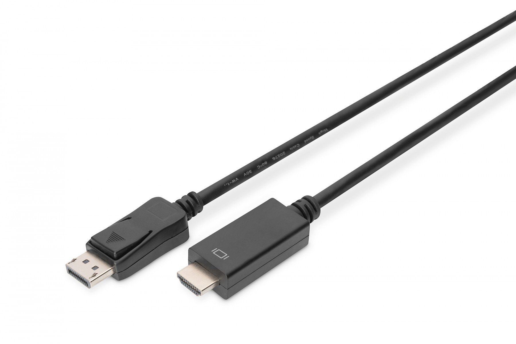 DIGITUS DisplayPort adapter cable, DP - HDMI type A M/M, 1.0m, w/lock, DP 1.2_HDMI 2.0,4K/60Hz,bl (AK-340303-010-S) DIGITUS DisplayPort adapter cable, DP - HDMI type A M/M, 1.0m, w/lock, DP 1.2_HDMI 2.0,4K/60Hz,bl (AK-340303-010-S)