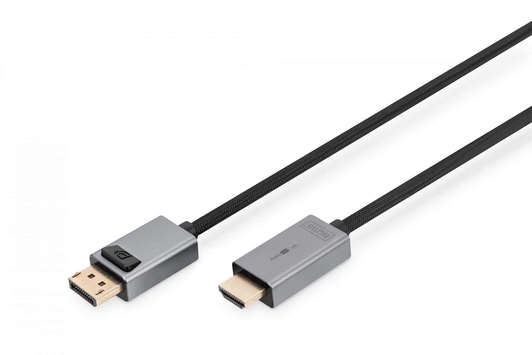 DIGITUS DP To HDMI Cable with LED 4K/30HZ, 3m Aluminum Housing ,Gold plated, Support4K30HZ (DB-340202-030-S) DIGITUS DP To HDMI Cable with LED 4K/30HZ, 3m Aluminum Housing ,Gold plated, Support4K30HZ (DB-340202-030-S)
