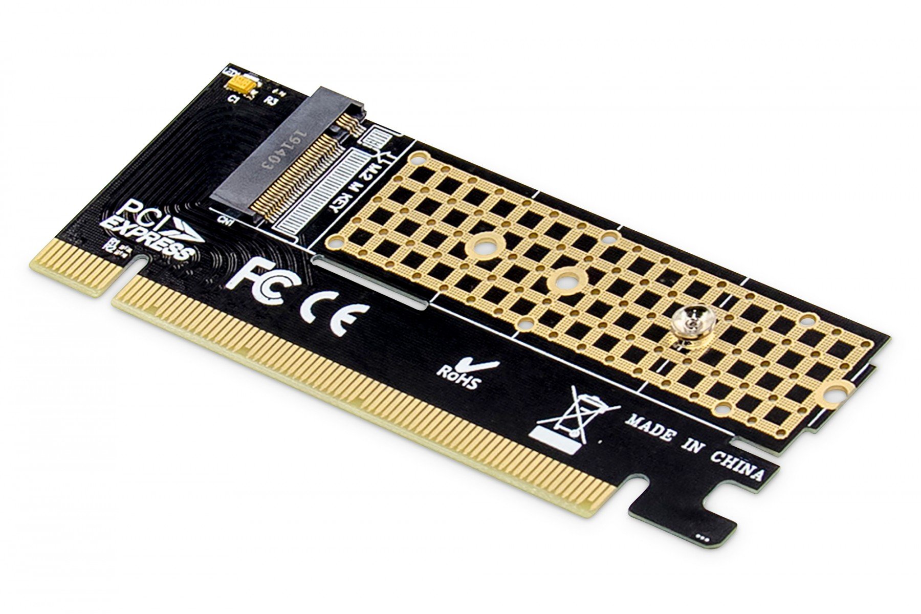 DIGITUS M.2 NVMe SSD PCIexpress Add-On card x16 supports M Key, size 80,60,42 and 30mm (DS-33171) DIGITUS M.2 NVMe SSD PCIexpress Add-On card x16 supports M Key, size 80,60,42 and 30mm (DS-33171)