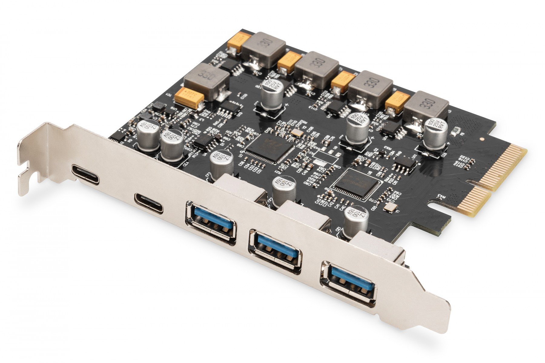 DIGITUS PCIe Karte 2x USB-C + 3x USB A 5x SuperSpeed 10Gbps (DS-30222) DIGITUS PCIe Karte 2x USB-C + 3x USB A 5x SuperSpeed 10Gbps (DS-30222)