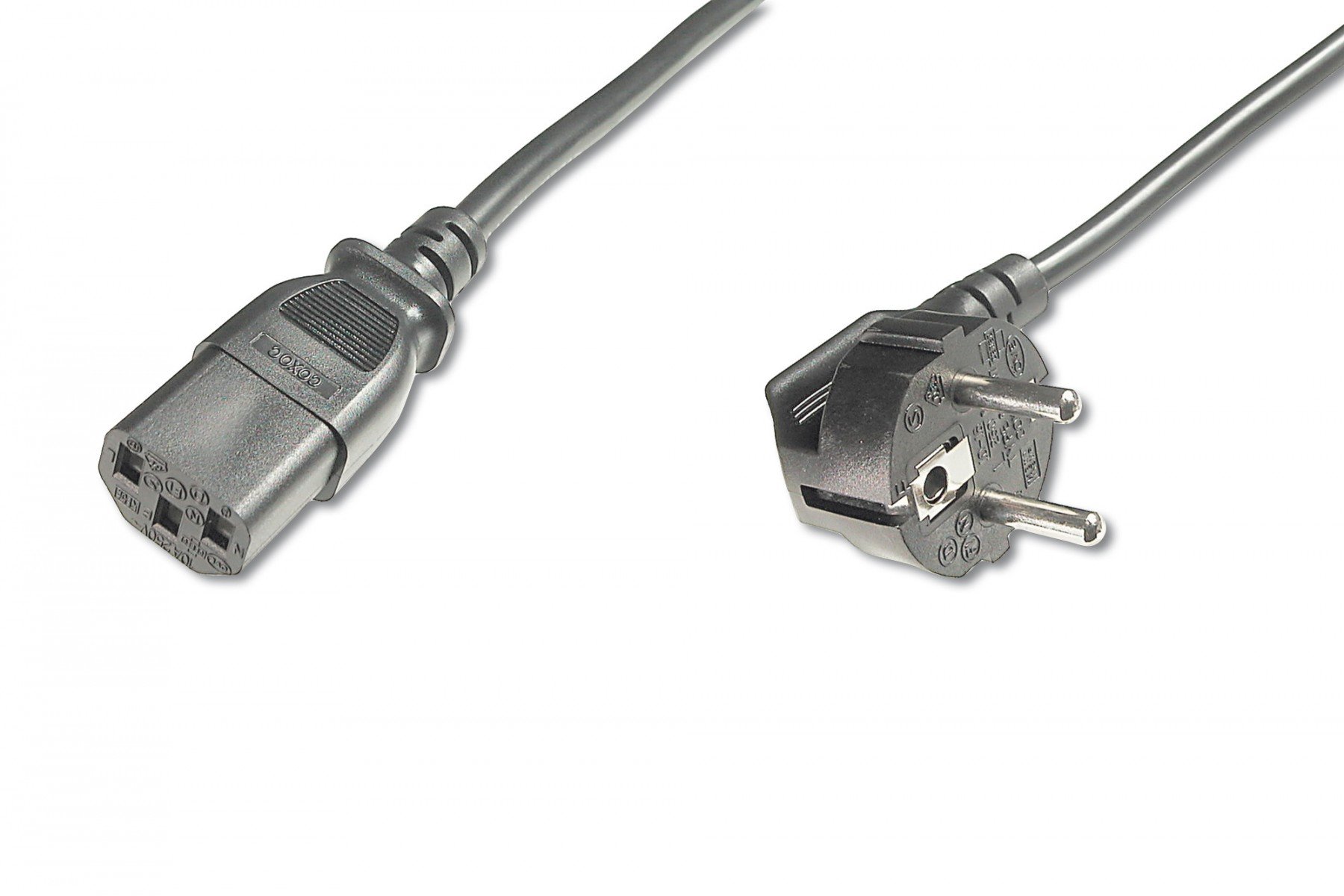 DIGITUS Power Cord, CEE 7/7 (Typ-F) 90ø angled - C13 M/F, 1.8m, H05VV-F3G 0.75qmm, black (AK-440100-018-S) DIGITUS Power Cord, CEE 7/7 (Typ-F) 90ø angled - C13 M/F, 1.8m, H05VV-F3G 0.75qmm, black (AK-440100-018-S)