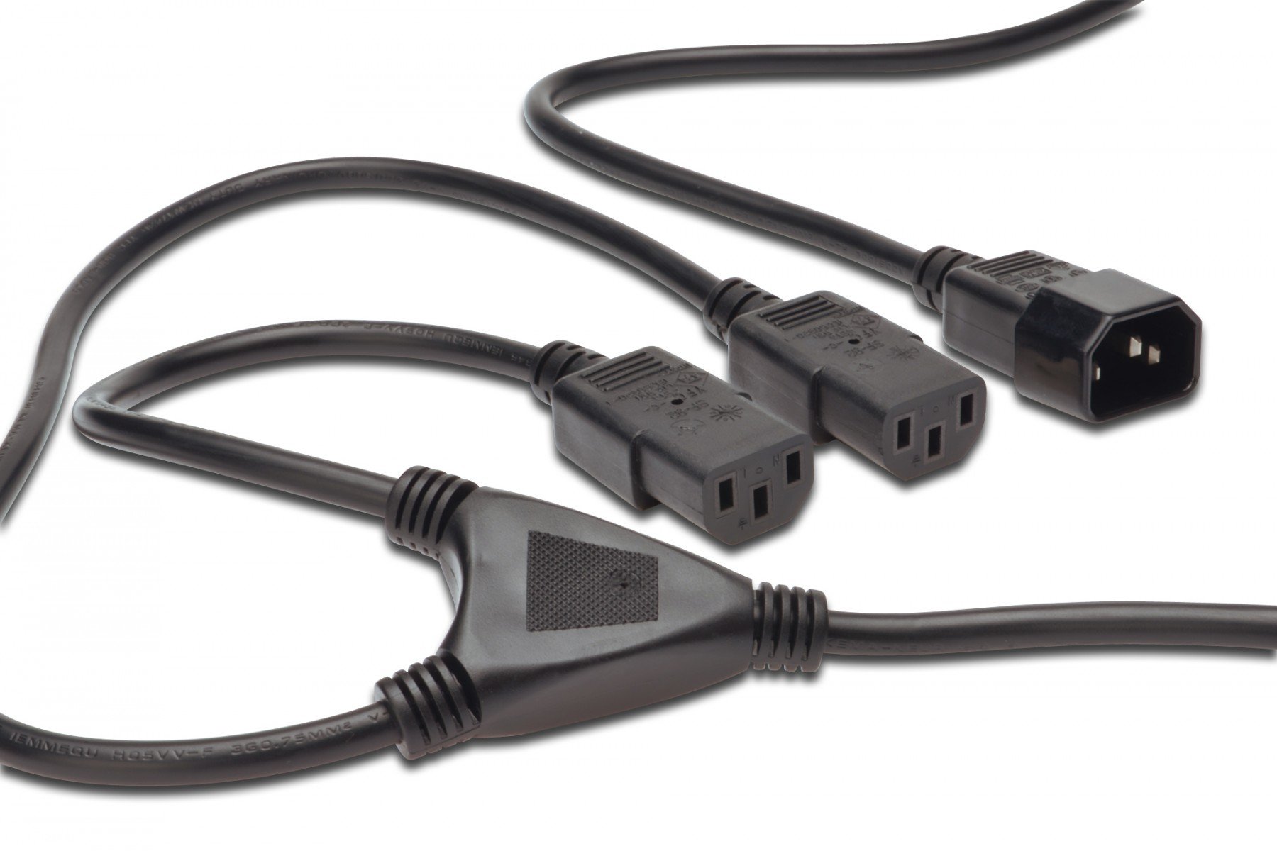 DIGITUS Power Cord splitter cable, C14 - 2x C13 M/F, 1.7m, H05VV-F3G 1.0qmm/0.75qmm, bl (AK-440400-017-S) DIGITUS Power Cord splitter cable, C14 - 2x C13 M/F, 1.7m, H05VV-F3G 1.0qmm/0.75qmm, bl (AK-440400-017-S)