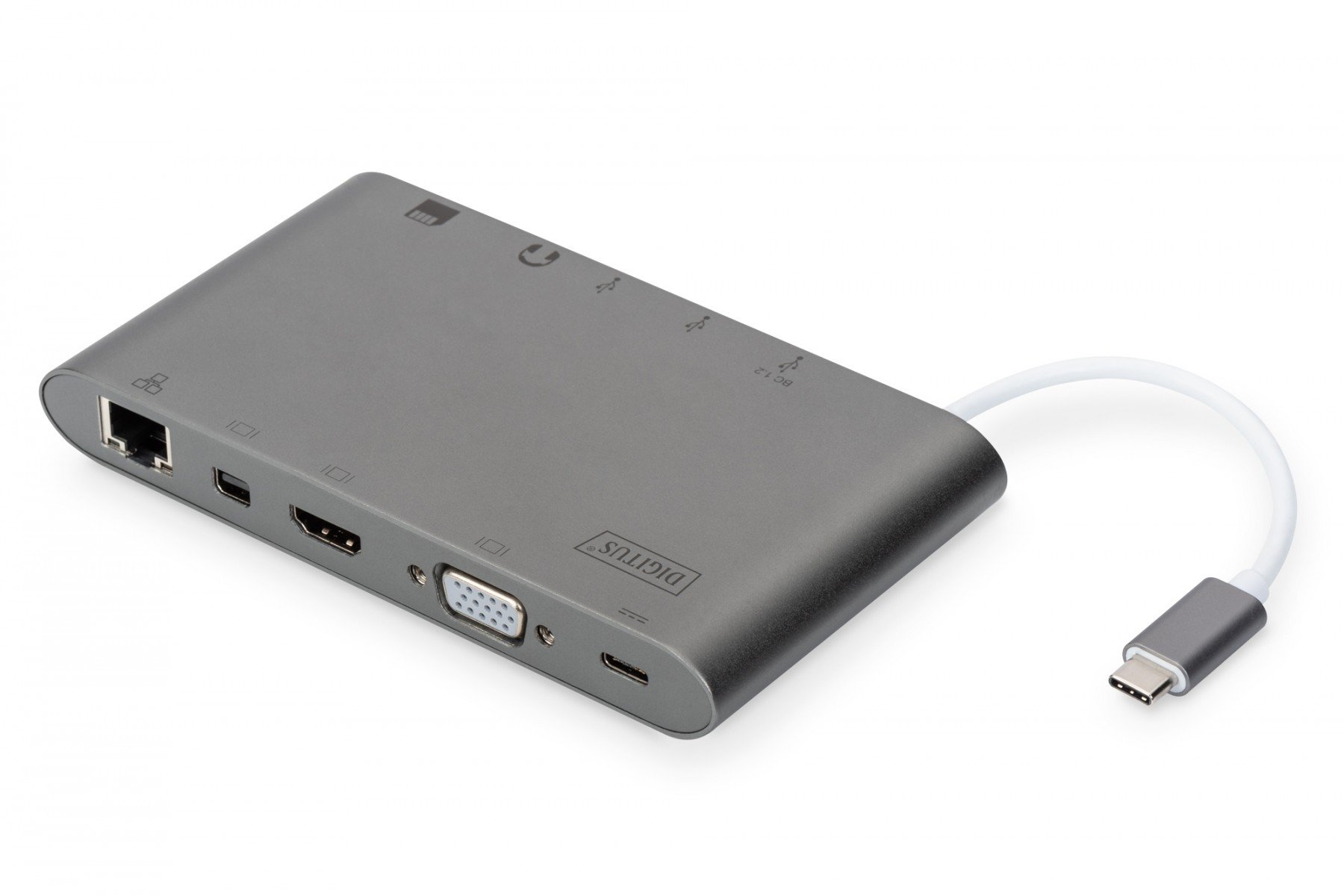DIGITUS Universal Docking Station, USB-C, 11 Ports, gray 3x video,1x USB-C, 3x USB3.0, RJ45, 2x card reader (DA-70875) DIGITUS Universal Docking Station, USB-C, 11 Ports, gray 3x video,1x USB-C, 3x USB3.0, RJ45, 2x card reader (DA-70875)