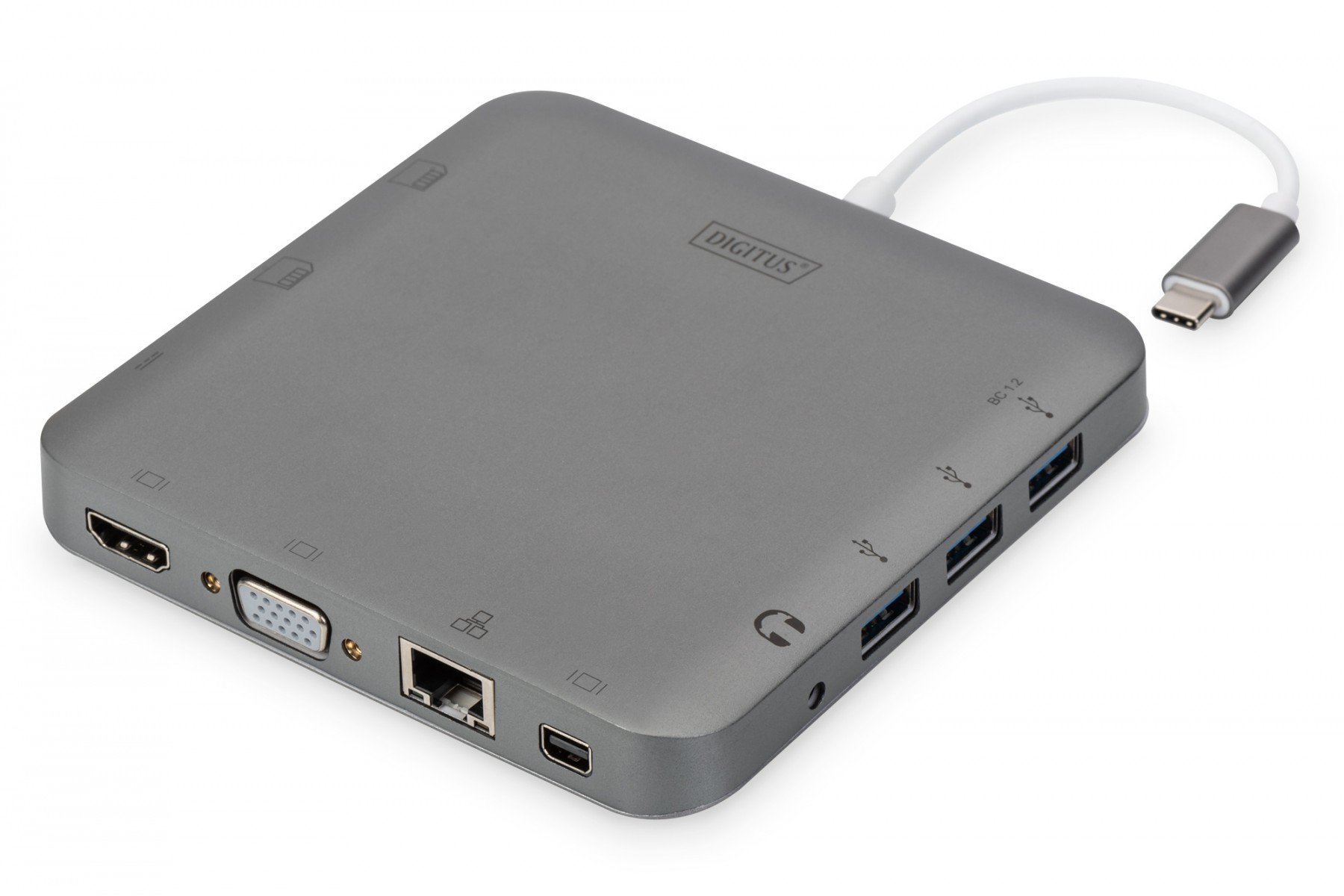 DIGITUS Universal Docking Station, USB-C, 11 Ports, gray 3x video,1x USB-C, 3x USB3.0, RJ45, 2x card reader (DA-70876) DIGITUS Universal Docking Station, USB-C, 11 Ports, gray 3x video,1x USB-C, 3x USB3.0, RJ45, 2x card reader (DA-70876)