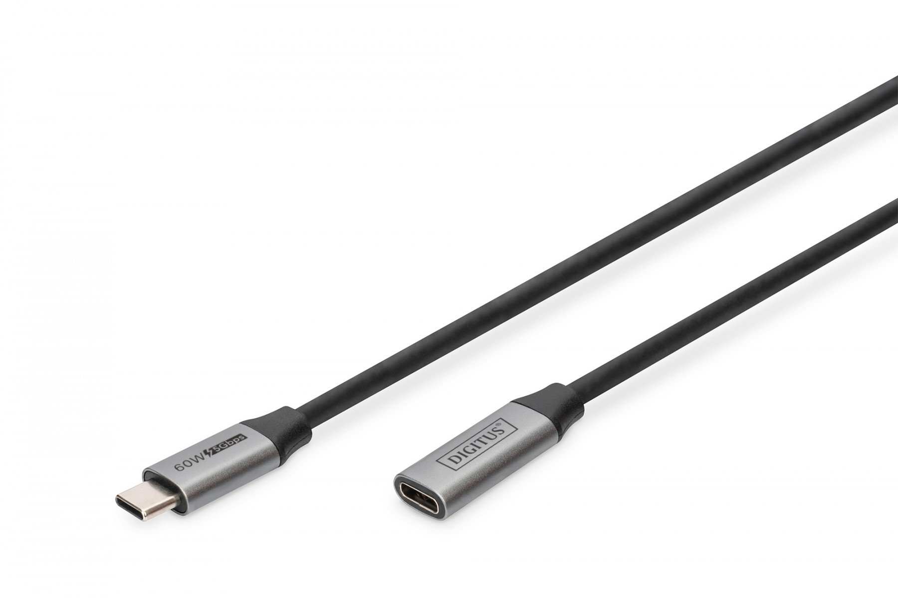 DIGITUS USB-C/M to USB-C/F PD60W Gen1 USB3.0 Extension Cable 1m 4K@60Hz (DB-300230-010-S) DIGITUS USB-C/M to USB-C/F PD60W Gen1 USB3.0 Extension Cable 1m 4K@60Hz (DB-300230-010-S)