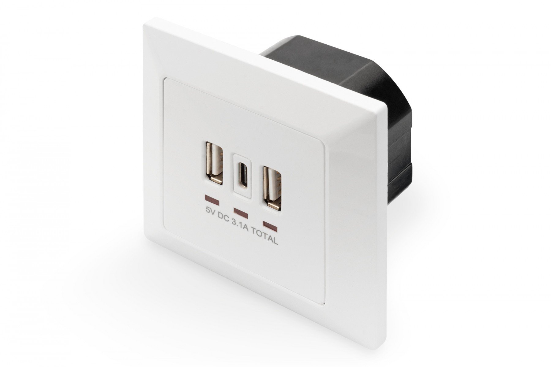 DIGITUS Wall Outlet, 2x USB 1x USB Type C 5V 3.1A, Input: AC250V 50HZ, RAL 9003 (DA-70618) DIGITUS Wall Outlet, 2x USB 1x USB Type C 5V 3.1A, Input: AC250V 50HZ, RAL 9003 (DA-70618)