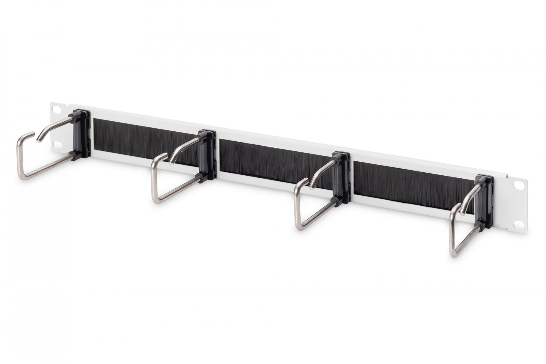 DIGITUS 1U cable management panel with brush 4x steel rings 40x75 mm, grey (RAL 7035) (DN-97668) DIGITUS 1U cable management panel with brush 4x steel rings 40x75 mm, grey (RAL 7035) (DN-97668)