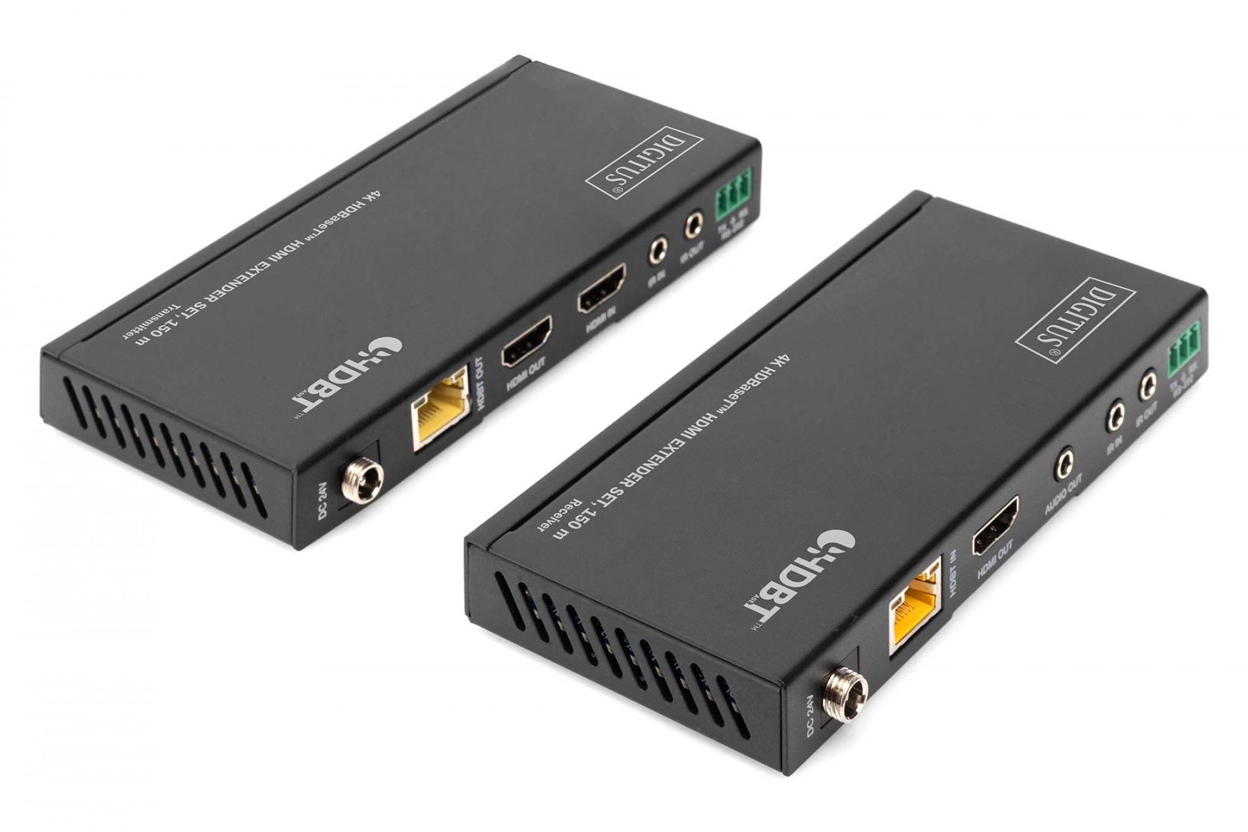 DIGITUS HDBaseT HDMI Extender Set, 150 m 4K/60Hz, 18 Gbps, YUV 4:4:4, HDR (DS-55508) DIGITUS HDBaseT HDMI Extender Set, 150 m 4K/60Hz, 18 Gbps, YUV 4:4:4, HDR (DS-55508)