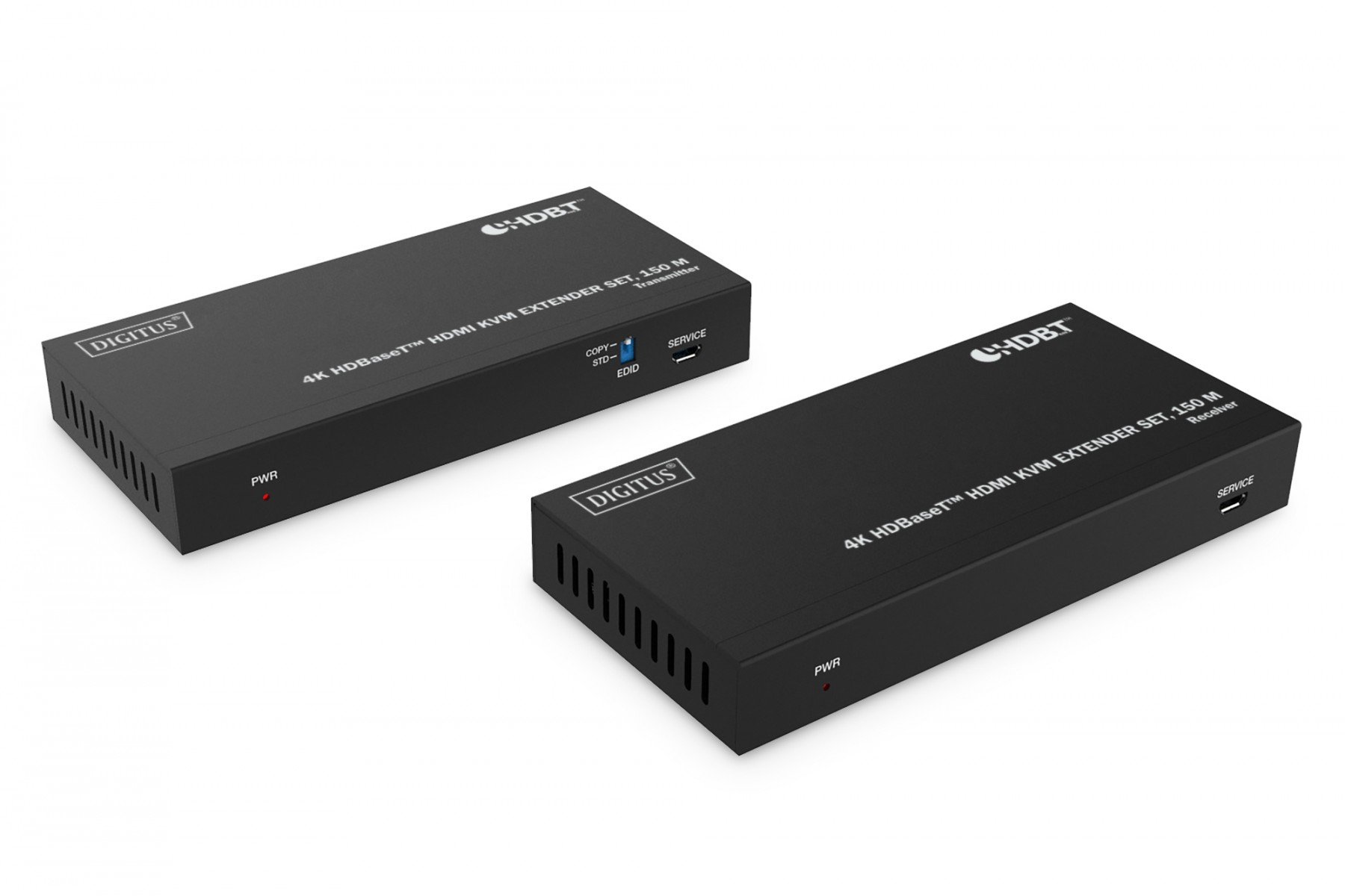 DIGITUS HDBaseT KVM Extender Set, 150 m 4K/60Hz, USB 1.1, PoC, IR, black (DS-55522) DIGITUS HDBaseT KVM Extender Set, 150 m 4K/60Hz, USB 1.1, PoC, IR, black (DS-55522)