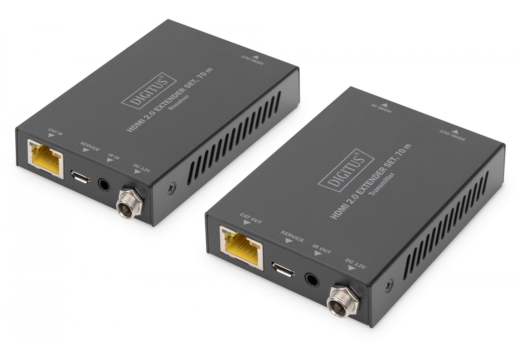 DIGITUS HDMI 2.0 Extender Set, 70 m 4K/60Hz, 18 Gbps, HDCP 2.2, HDR, PoC (DS-55506) DIGITUS HDMI 2.0 Extender Set, 70 m 4K/60Hz, 18 Gbps, HDCP 2.2, HDR, PoC (DS-55506)