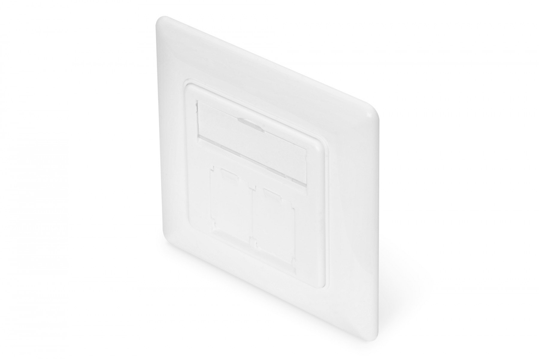 DIGITUS Wallplate for Keystone Jacks, German Type 80x80 frame, 50x50 central plate, design comp. (DN-93831) DIGITUS Wallplate for Keystone Jacks, German Type 80x80 frame, 50x50 central plate, design comp. (DN-93831)