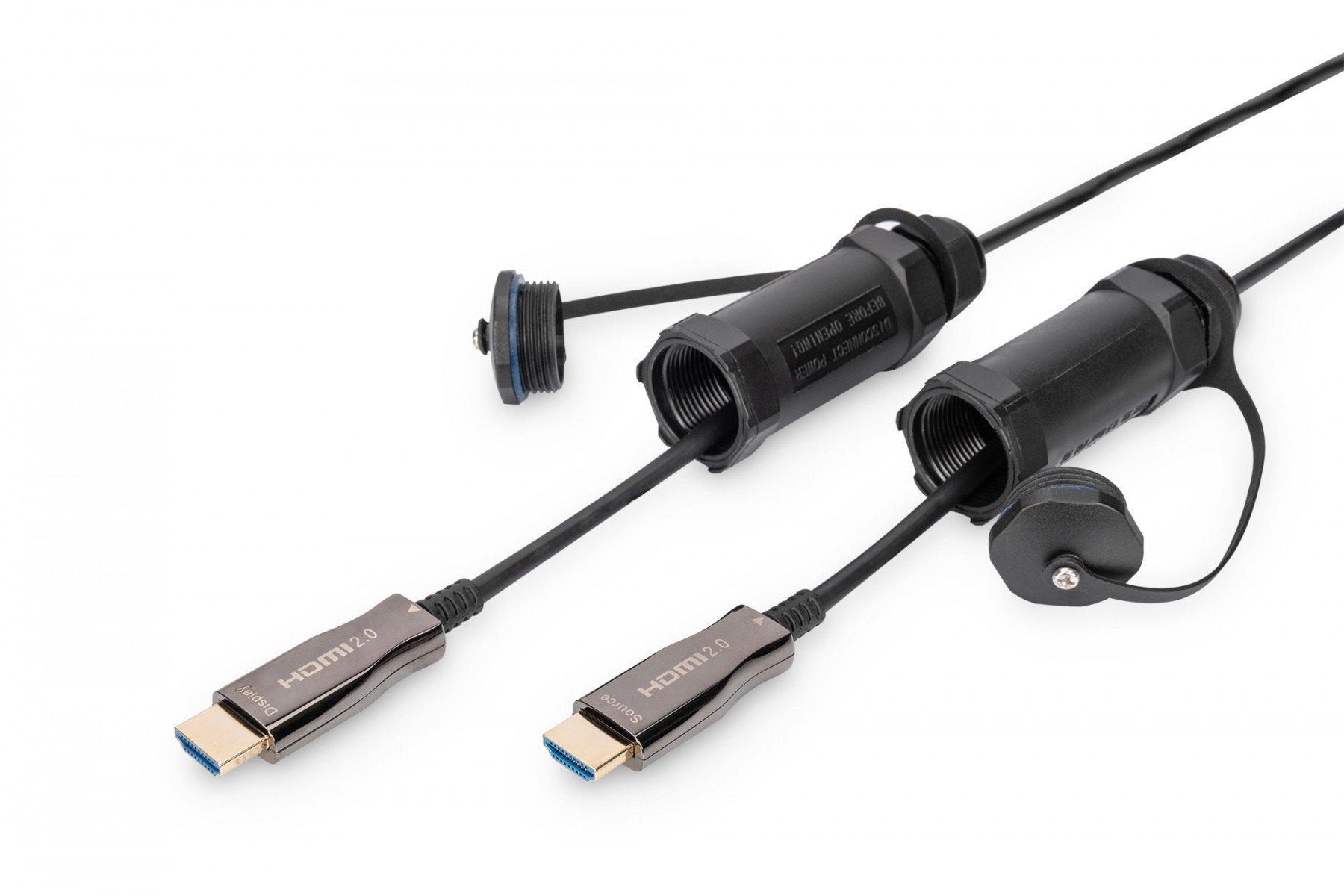 DIGITUS 4K HDMI AOC Connectioncable, armoured Protection for Plugs IP 68; 30m , 4K*2K@60HZ (AK-330130-300-S) DIGITUS 4K HDMI AOC Connectioncable, armoured Protection for Plugs IP 68; 30m , 4K*2K@60HZ (AK-330130-300-S)