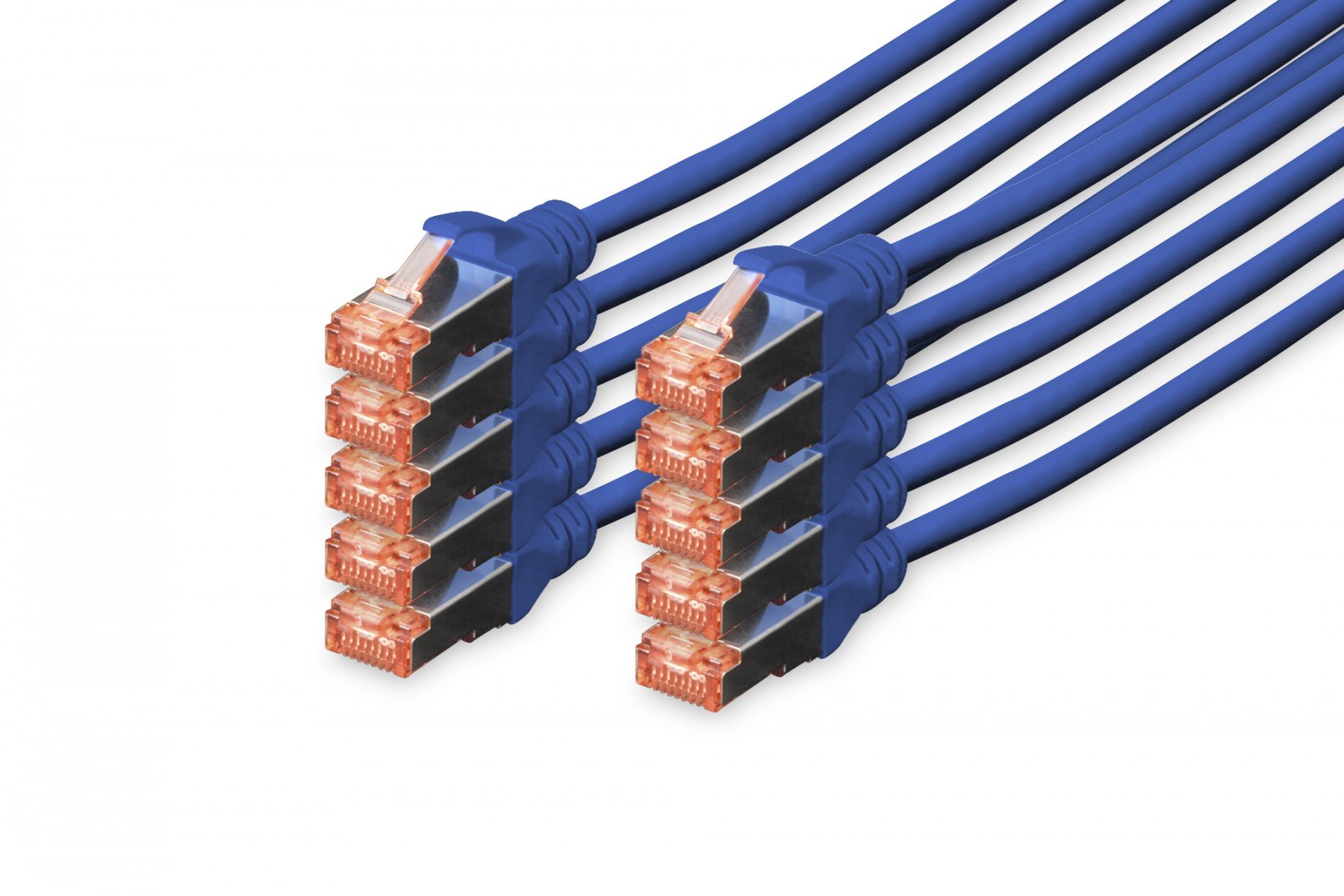 DIGITUS CAT 6 S-FTP patch cord, Cu, LSZH AWG 27/7, length 0.25 m, 10 pieces, color blue (DK-1644-0025-B-10) DIGITUS CAT 6 S-FTP patch cord, Cu, LSZH AWG 27/7, length 0.25 m, 10 pieces, color blue (DK-1644-0025-B-10)