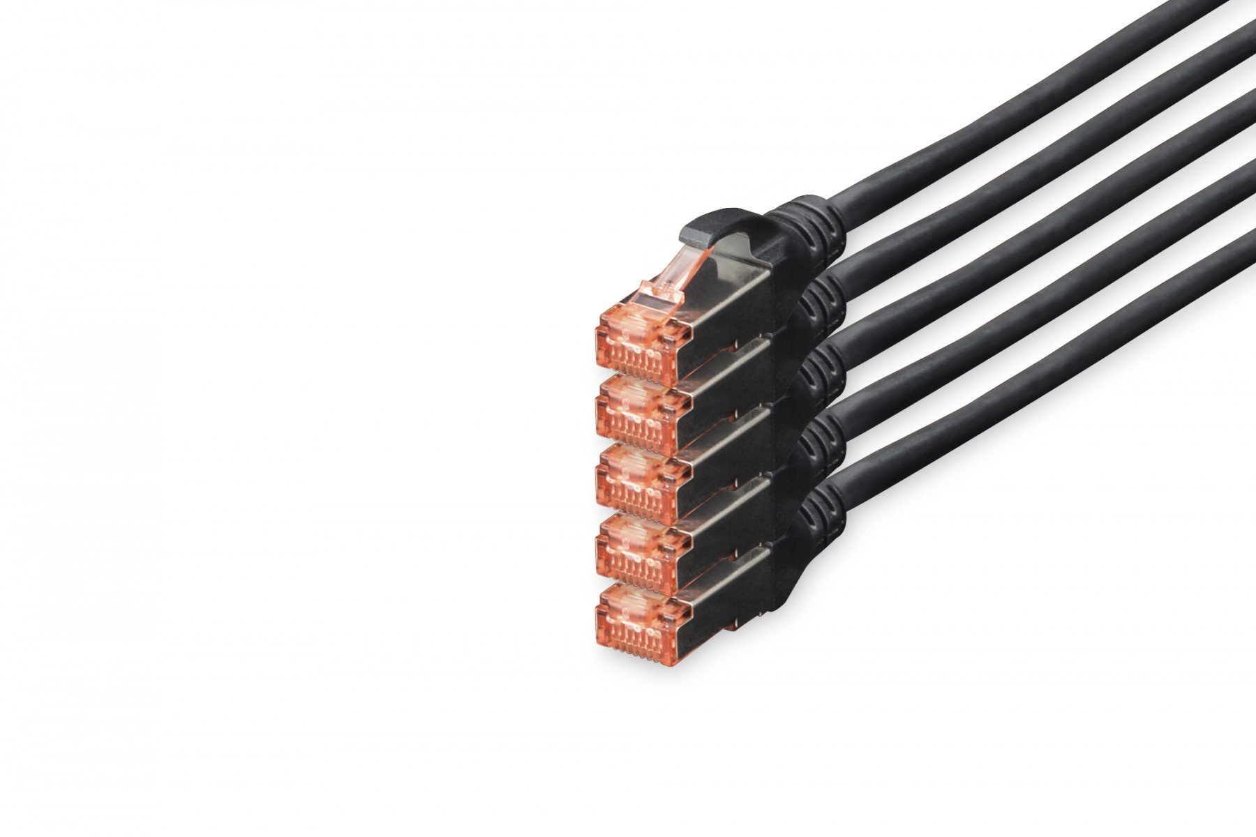 DIGITUS CAT 6 S-FTP patch cord, Cu, LSZH AWG 27/7, length 10 m, 5 pieces, color black (DK-1644-100-BL-5) DIGITUS CAT 6 S-FTP patch cord, Cu, LSZH AWG 27/7, length 10 m, 5 pieces, color black (DK-1644-100-BL-5)