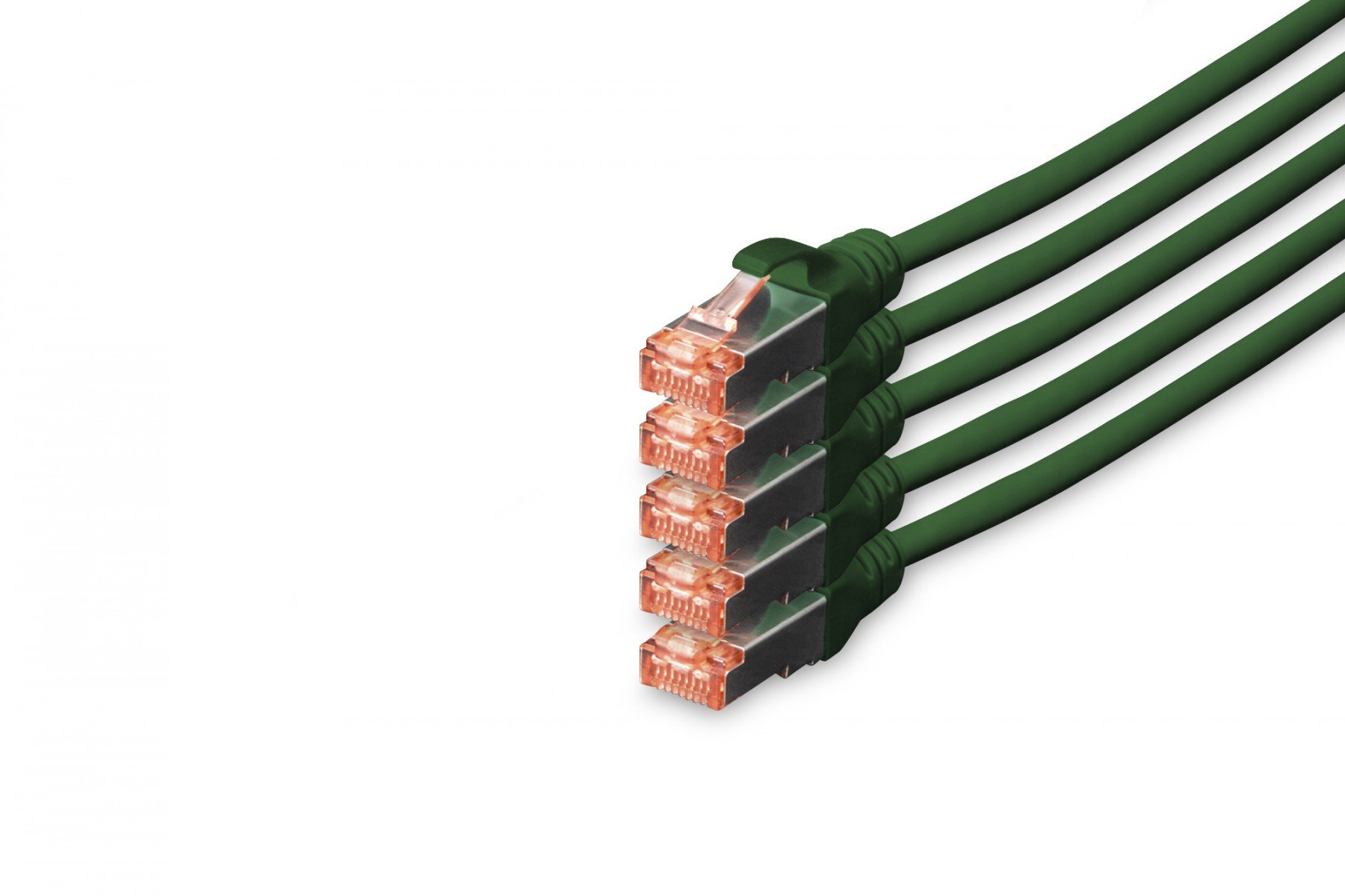 DIGITUS CAT 6 S-FTP patch cord, Cu, LSZH AWG 27/7, length 10 m, 5 pieces, color green (DK-1644-100-G-5) DIGITUS CAT 6 S-FTP patch cord, Cu, LSZH AWG 27/7, length 10 m, 5 pieces, color green (DK-1644-100-G-5)
