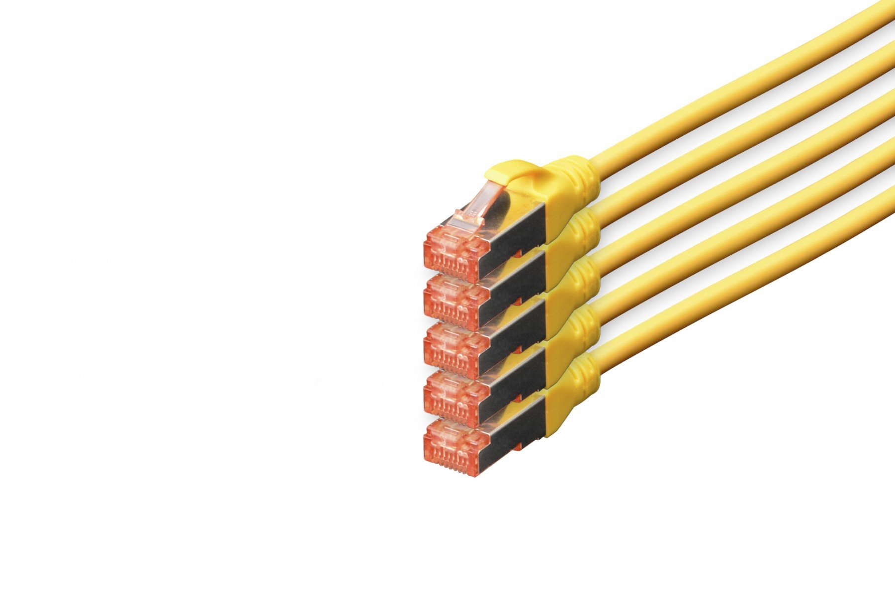 DIGITUS CAT 6 S-FTP patch cord, Cu, LSZH AWG 27/7, length 10 m, 5 pieces, color yellow (DK-1644-100-Y-5) DIGITUS CAT 6 S-FTP patch cord, Cu, LSZH AWG 27/7, length 10 m, 5 pieces, color yellow (DK-1644-100-Y-5)
