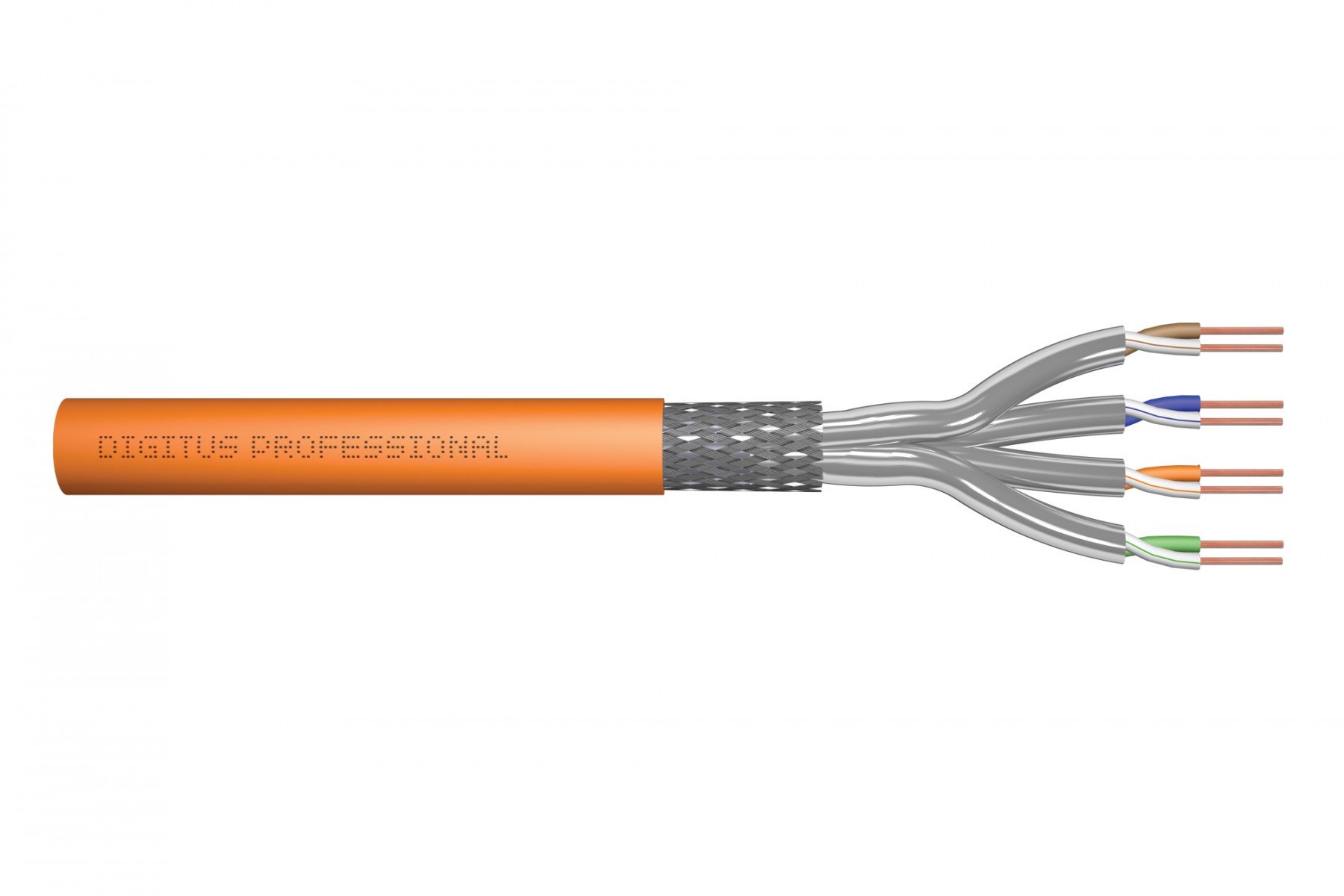 DIGITUS CAT 7 S-FTP installation cable, 1200 MHz Dca (EN 50575), AWG 23/1, 1000 m drum, sx, orange (DK-1743-VH-10) DIGITUS CAT 7 S-FTP installation cable, 1200 MHz Dca (EN 50575), AWG 23/1, 1000 m drum, sx, orange (DK-1743-VH-10)