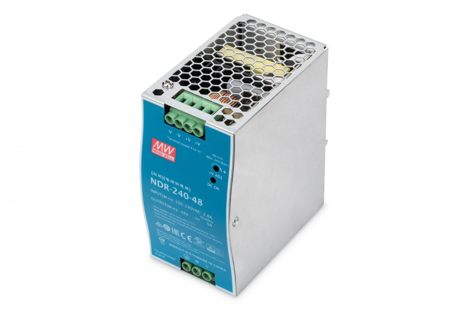 DIGITUS Industrial Power Supply 48V DC, 240W AC-DC, metal case, DIN rail mountable (DN-PWR24048) DIGITUS Industrial Power Supply 48V DC, 240W AC-DC, metal case, DIN rail mountable (DN-PWR24048)