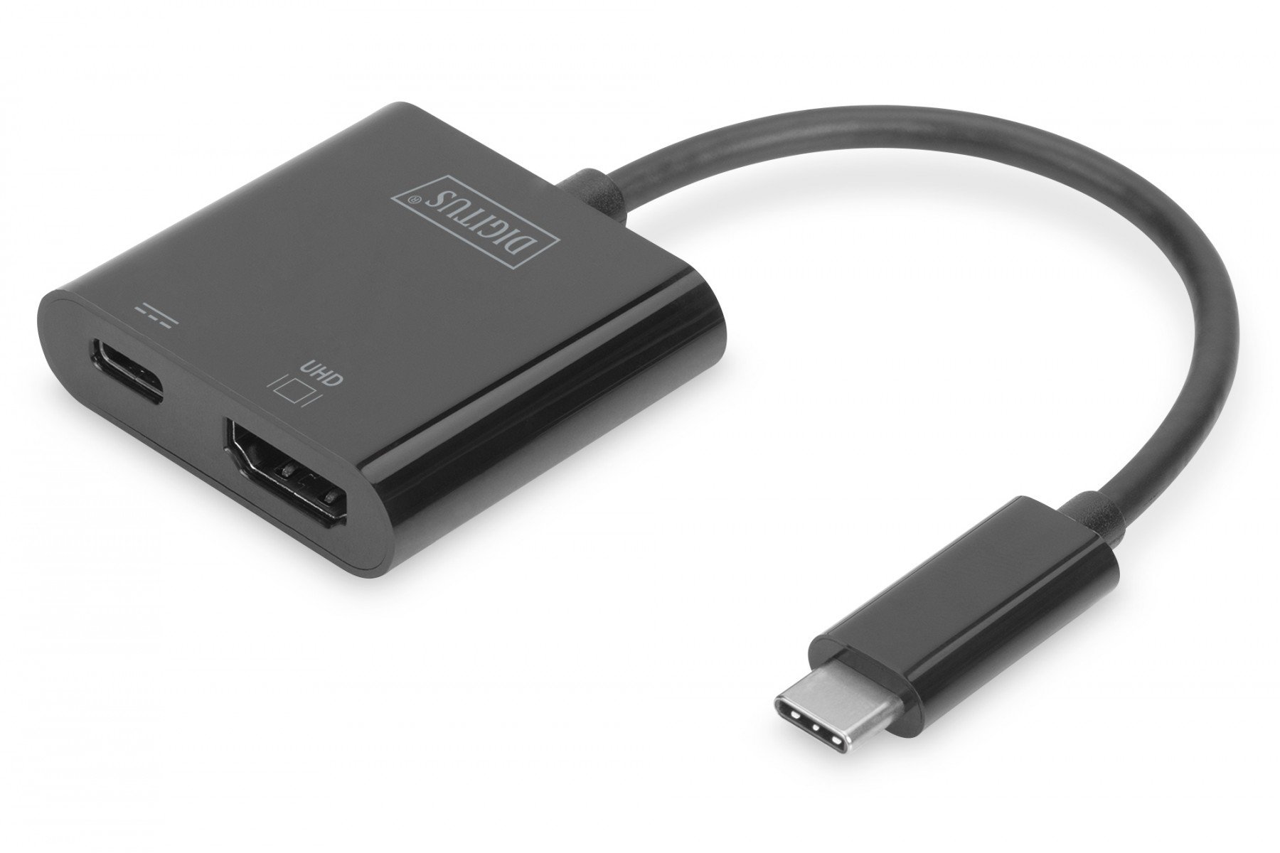 DIGITUS USB Type C to HDMI Adapter, 4K/60Hz + USB C (PD), black (DA-70856) DIGITUS USB Type C to HDMI Adapter, 4K/60Hz + USB C (PD), black (DA-70856)
