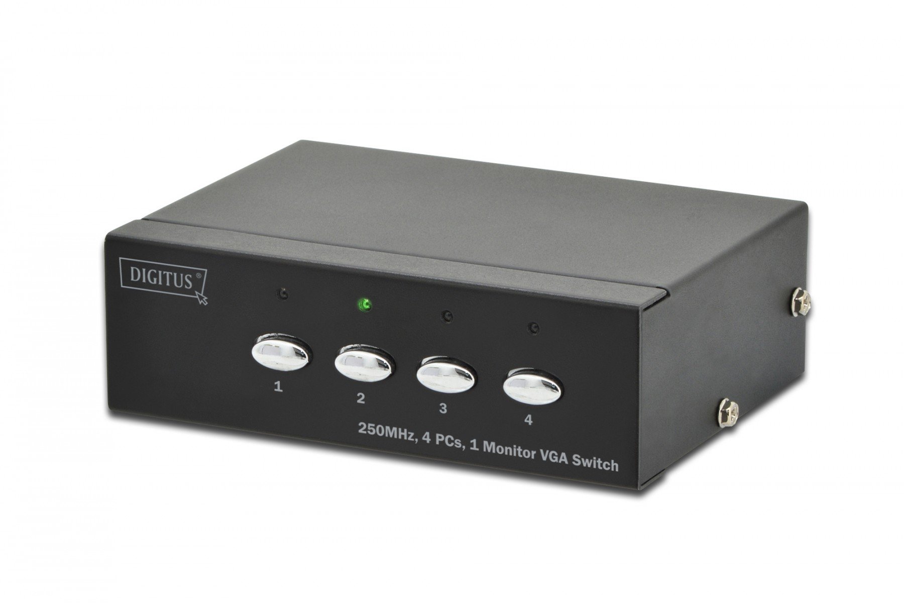 DIGITUS VGA Switch, 4 inputs, 1 output 250MHz, incl. power supply DC9V, 300mA, Max. 1080p (DS-45100-1) DIGITUS VGA Switch, 4 inputs, 1 output 250MHz, incl. power supply DC9V, 300mA, Max. 1080p (DS-45100-1)