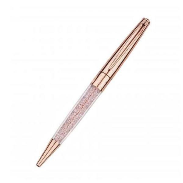 Pix metalic Crystal Swarovski auriu roz si etui alb, Pierre Cardin, in cutie cadou Pix metalic Crystal Swarovski auriu roz si etui alb, Pierre Cardin, in cutie cadou