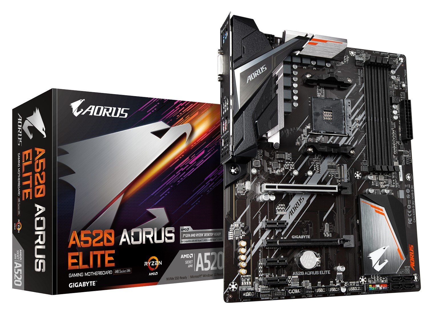 Gigabyte A520 AORUS ELITE plăci de bază AMD A520 Mufă AM4 ATX (A520 AORUS ELITE) Gigabyte A520 AORUS ELITE plăci de bază AMD A520 Mufă AM4 ATX (A520 AORUS ELITE)
