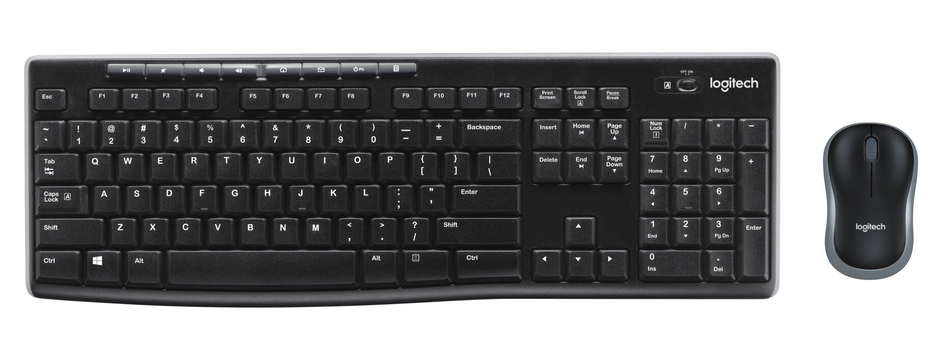 logitech Logitech Wireless Keyboard+Mouse MK270 black retail (920-004511)