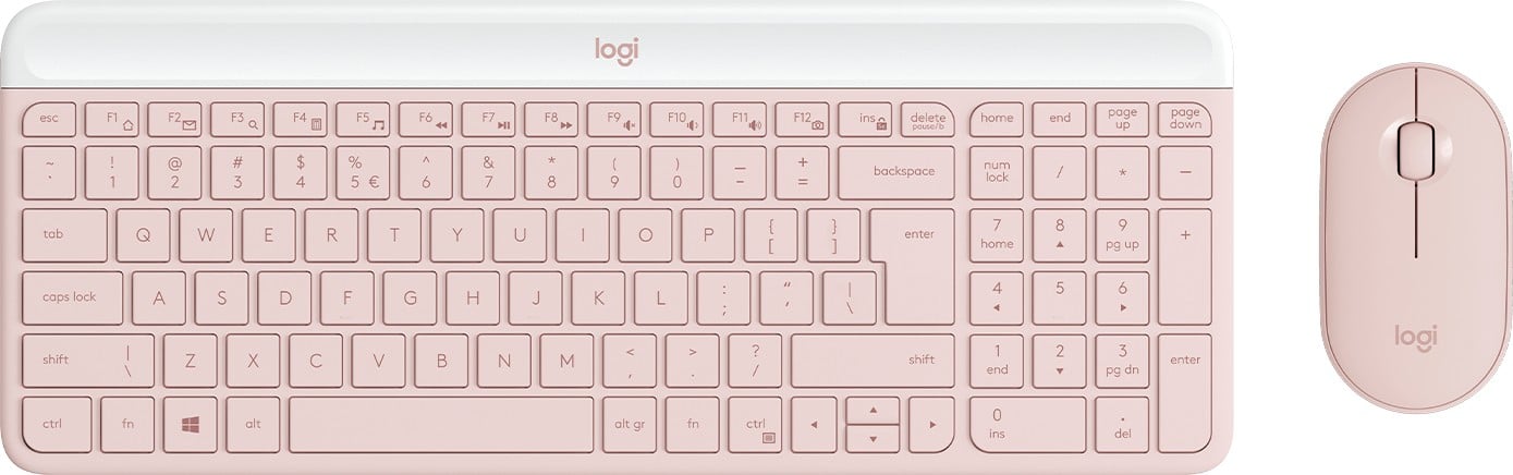 logitech Logitech Slim Wireless Combo MK470 - Keyboard and mouse set - wireless - 2.4 GHz - QWERTY - US International - rose (920-011322)