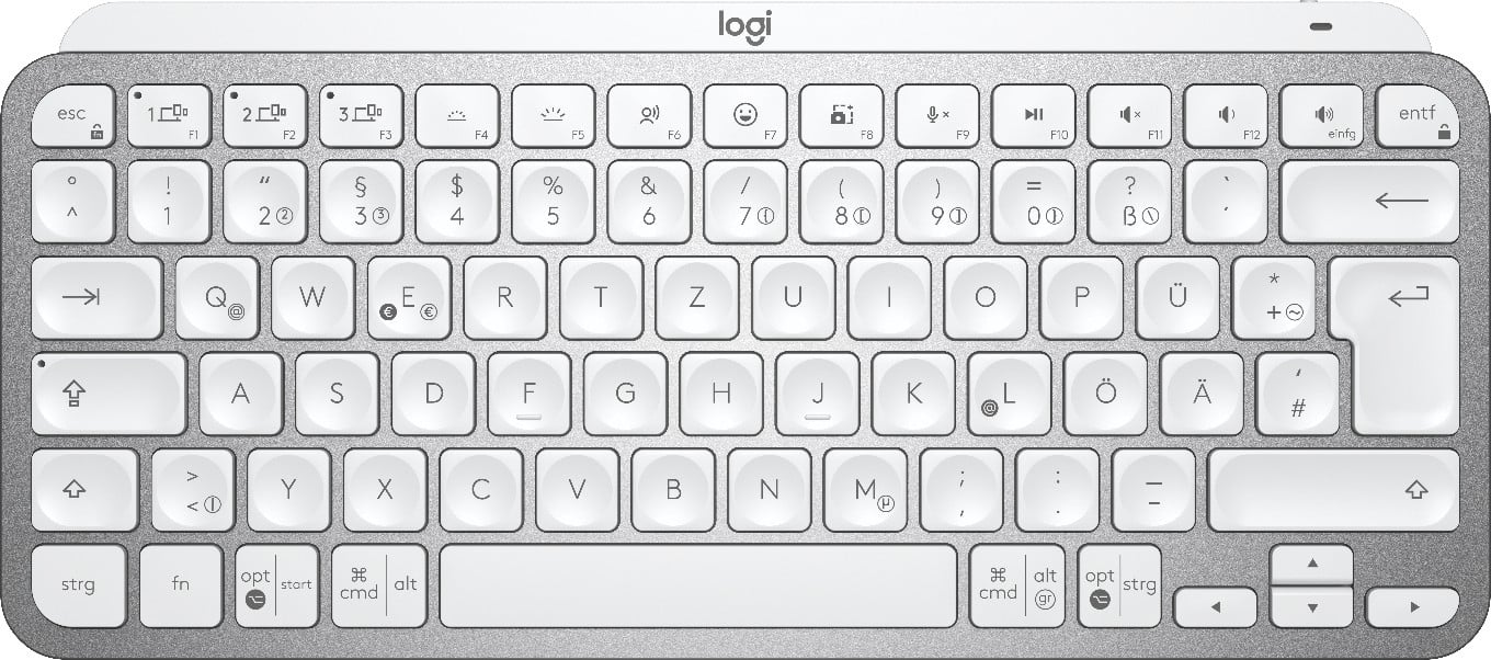 logitech MXKEYS MINI WRLS ILLUMINATED KB/PALE GREY - DEU - CENTRAL (920-010480)