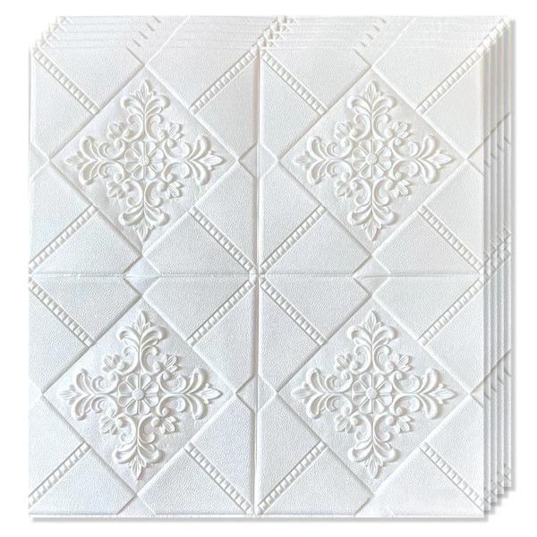 Set 30x Tapet 3D Teno®, suprafata acoperire 14.7 mp, autoadeziv, perete/tavan, model floral, waterproof, usor de montat, design modern, 70x70 cm, alb Set 30x Tapet 3D Teno®, suprafata acoperire 14.7 mp, autoadeziv, perete/tavan, model floral, waterproof, usor de montat, design modern, 70x70 cm, alb