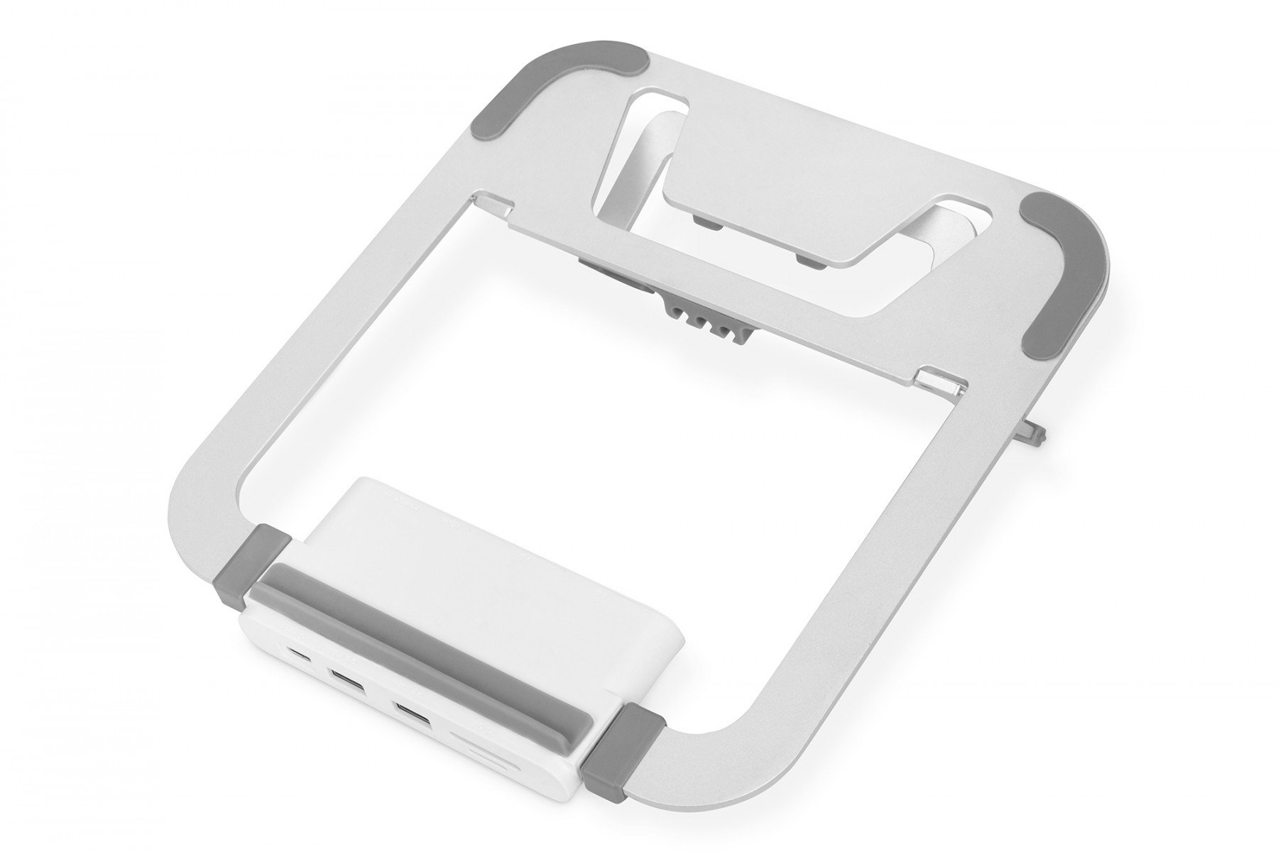 DIGITUS USB-C Dock (8-Port) with Notebook Riser silver/white (DA-90408) DIGITUS USB-C Dock (8-Port) with Notebook Riser silver/white (DA-90408)