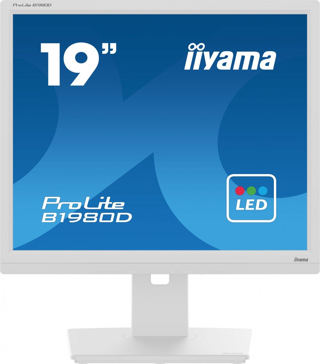 iiyama IIYAMA B1980D-W5 19inch WHITE TN-panel 1280x1024 13cm Height Adj. Stand Pivot VGA DVI 250cd/m 5ms (B1980D-W5)