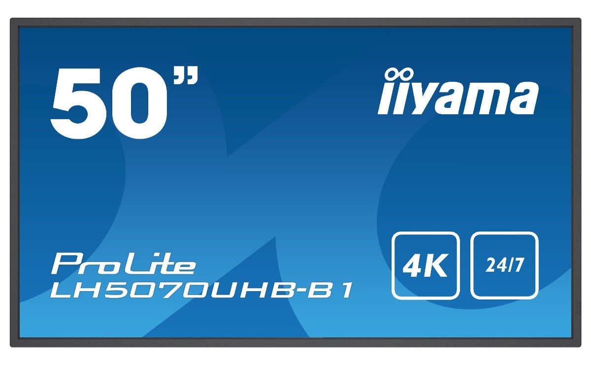 iiyama IIYAMA LH5070UHB-B1 50inch Super Slim 3840x2160 4K UHD VA panel 30mm depth 2xHDMI USB Media 700cd/m2 4000:1 (LH5070UHB-B1) iiyama IIYAMA LH5070UHB-B1 50inch Super Slim 3840x2160 4K UHD VA panel 30mm depth 2xHDMI USB Media 700cd/m2 4000:1 (LH5070UHB-B1)