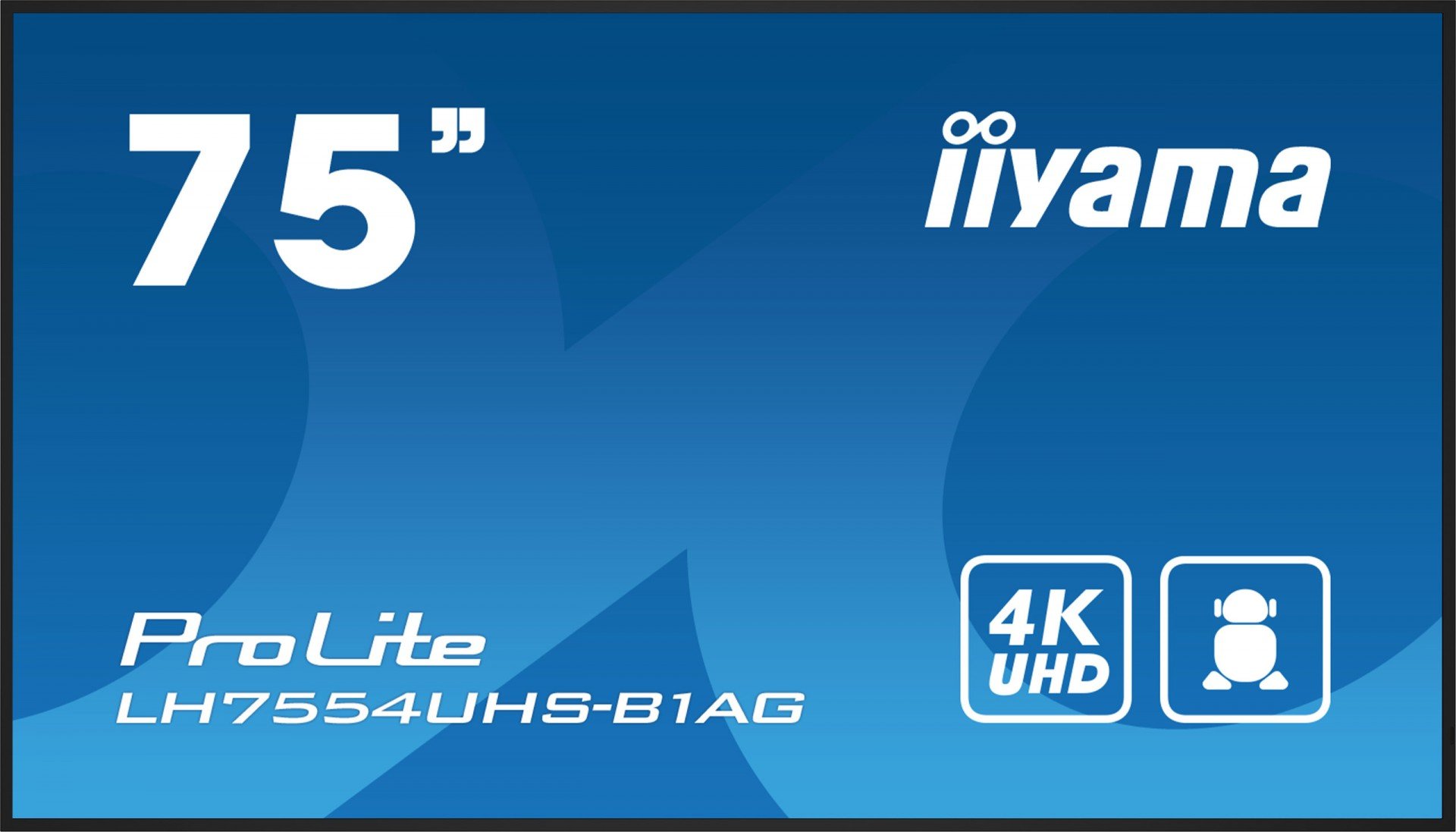 iiyama IIYAMA LH7554UHS-B1AG 75inch 3840x2160 UHD IPS panel Haze 25percent 500cd/m Landscape and Portrait Signal FailOver Speakers (LH7554UHS-B1AG) iiyama IIYAMA LH7554UHS-B1AG 75inch 3840x2160 UHD IPS panel Haze 25percent 500cd/m Landscape and Portrait Signal FailOver Speakers (LH7554UHS-B1AG)