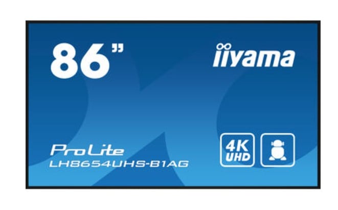 iiyama IIYAMA LH8654UHS-B1AG 86inch 3840x2160 UHD IPS Panel 25precent Haze 500cd/m2 Landscape and Portrait Signal FailOver Speakers 2x 10W (LH8654UHS-B1AG) iiyama IIYAMA LH8654UHS-B1AG 86inch 3840x2160 UHD IPS Panel 25precent Haze 500cd/m2 Landscape and Portrait Signal FailOver Speakers 2x 10W (LH8654UHS-B1AG)