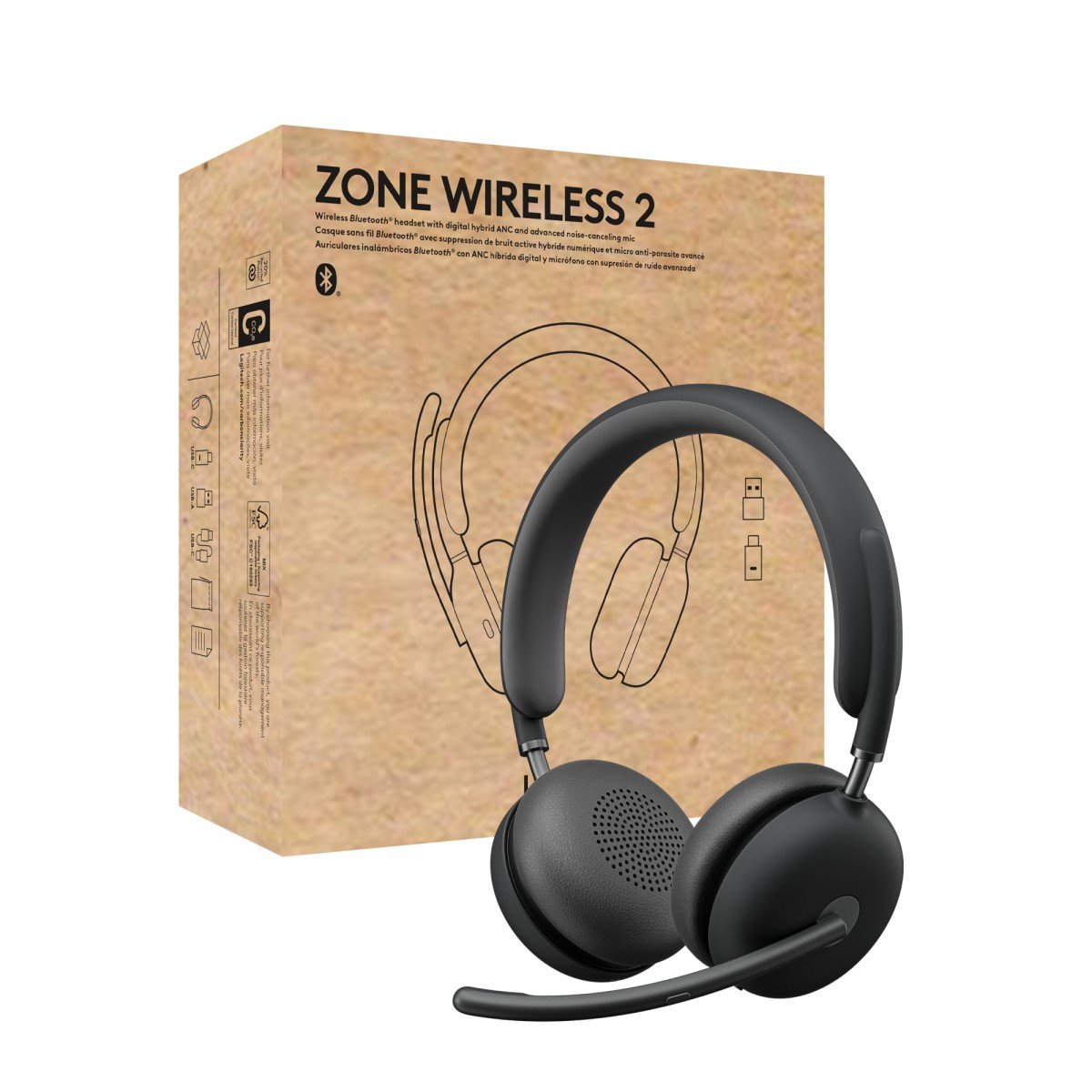 Logitech Zone Wireless 2 UC - GRAPHITE,TEAMS - 2.4GHZ/BT EMEA-914 - A00174,A00172,NO STAND (981-001152) Logitech Zone Wireless 2 UC - GRAPHITE,TEAMS - 2.4GHZ/BT EMEA-914 - A00174,A00172,NO STAND (981-001152)