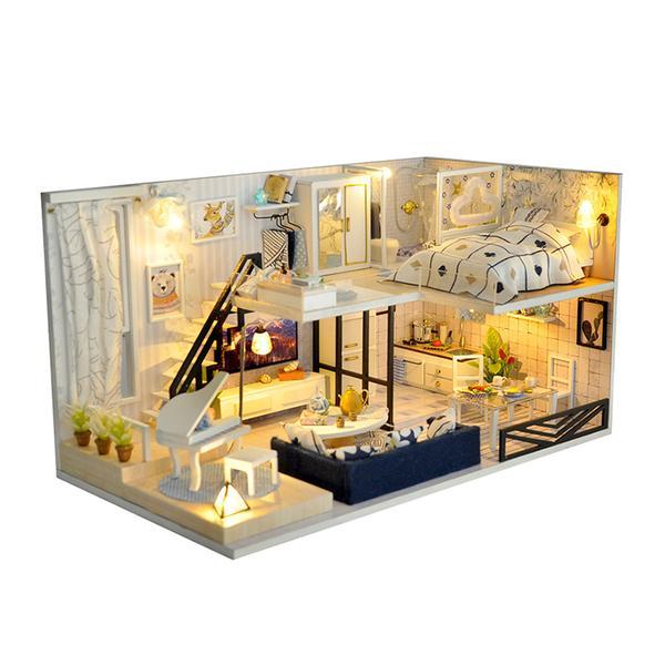 Joc interactiv, macheta casuta de asamblat, miniatura, Casa cu pian, DIY Joc interactiv, macheta casuta de asamblat, miniatura, Casa cu pian, DIY