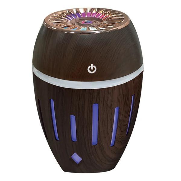 Mini Umidificator Ultrasonic 300ml cu Abur rece, Aromaterapie pentru Casa, Masina, cu Lampa Led, nuanta inchisa de lemn Mini Umidificator Ultrasonic 300ml cu Abur rece, Aromaterapie pentru Casa, Masina, cu Lampa Led, nuanta inchisa de lemn