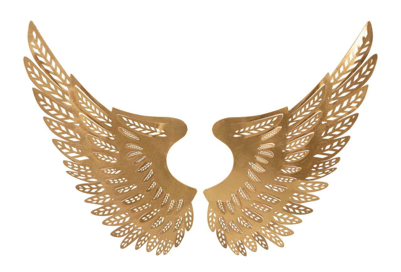 Set 2 decoratiuni de perete, Light Wings, Mauro Ferretti, 90 x 43.5 cm, fier, auriu