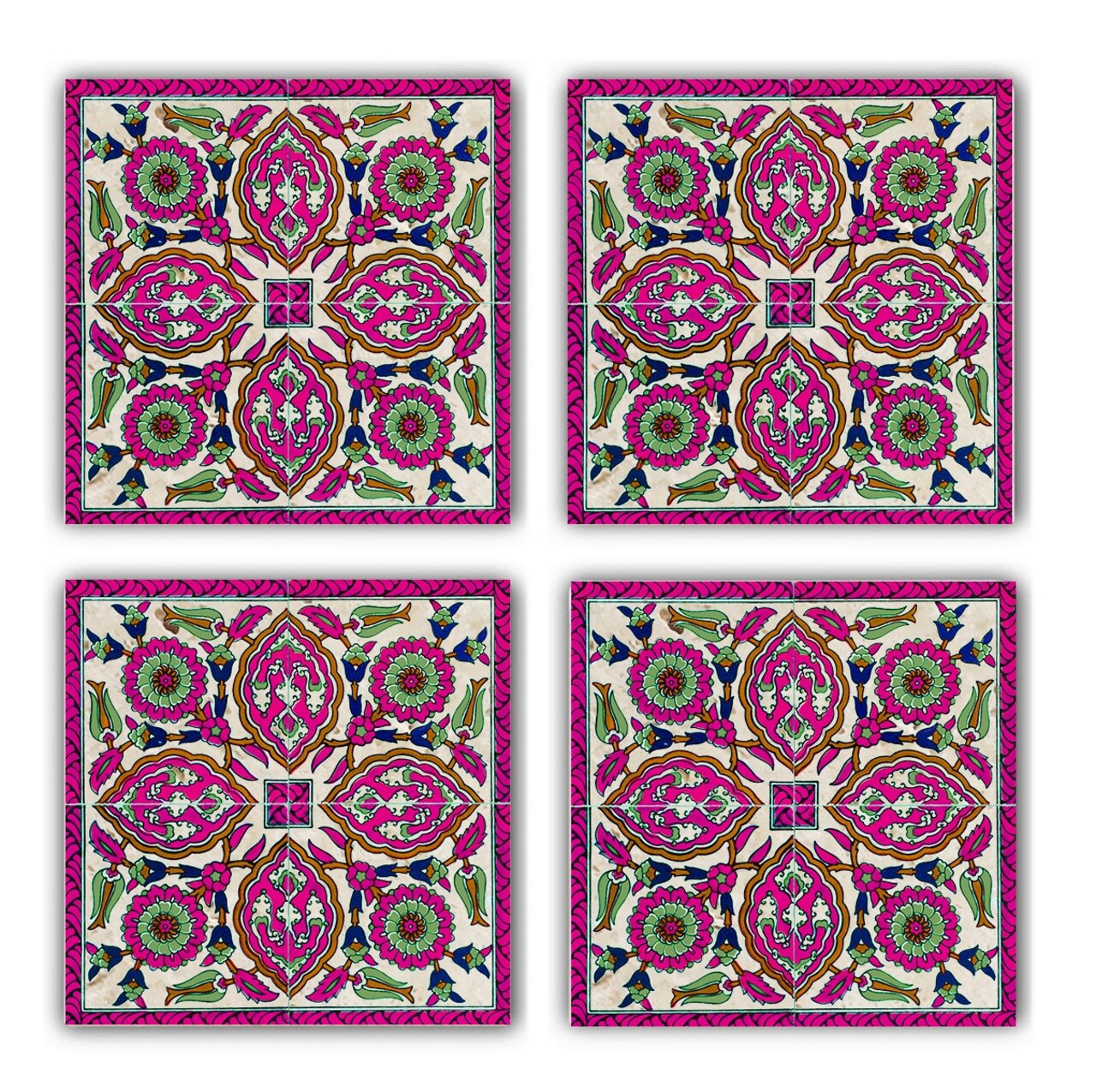 Set suporturi de pahare, Taylor, 366TYR1190, Piatra, 10 x 10 x 1 cm, 4 piese, Multicolor