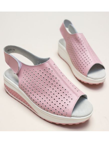 Sandale cu platforma dama Engros, model Liberty, din piele naturala, roz Sandale cu platforma dama Engros, model Liberty, din piele naturala, roz