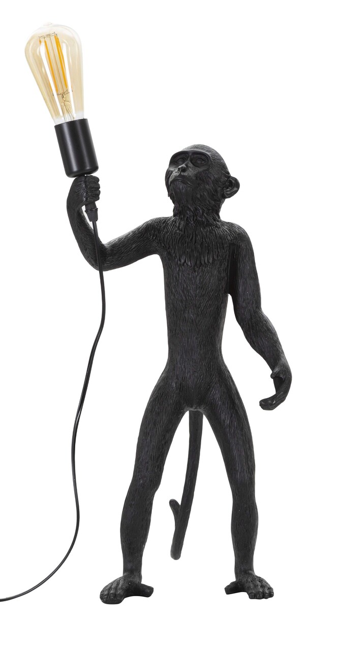 Lampa de masa Monkey, Mauro Ferretti, Ø26 x 55 cm, 1 x E27, 40W, polirasina, negru Lampa de masa Monkey, Mauro Ferretti, Ø26 x 55 cm, 1 x E27, 40W, polirasina, negru